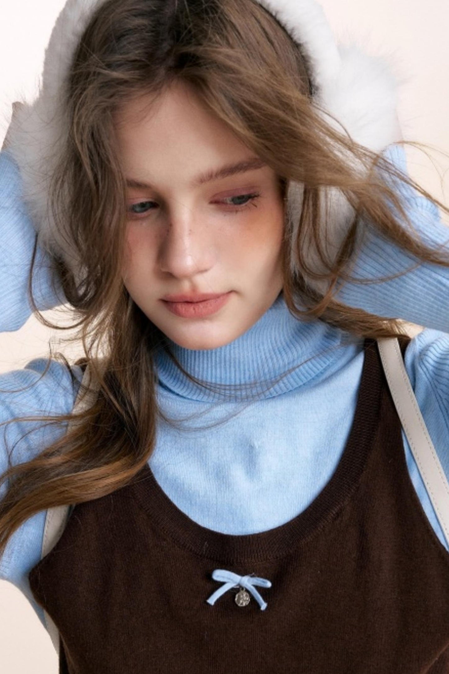 Fake Two-Piece Wool Blend Knit Vest