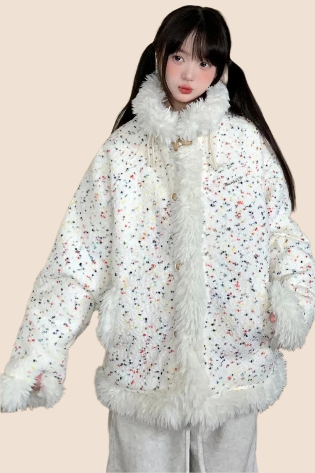 Farbblock dicke Baumwolljacke