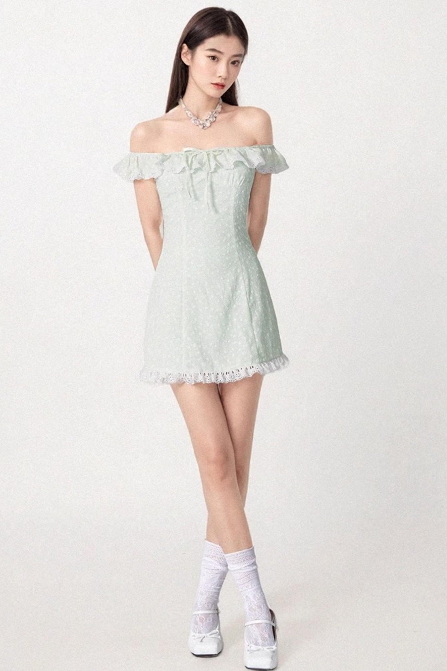 One-Shoulder Jacquard Dress