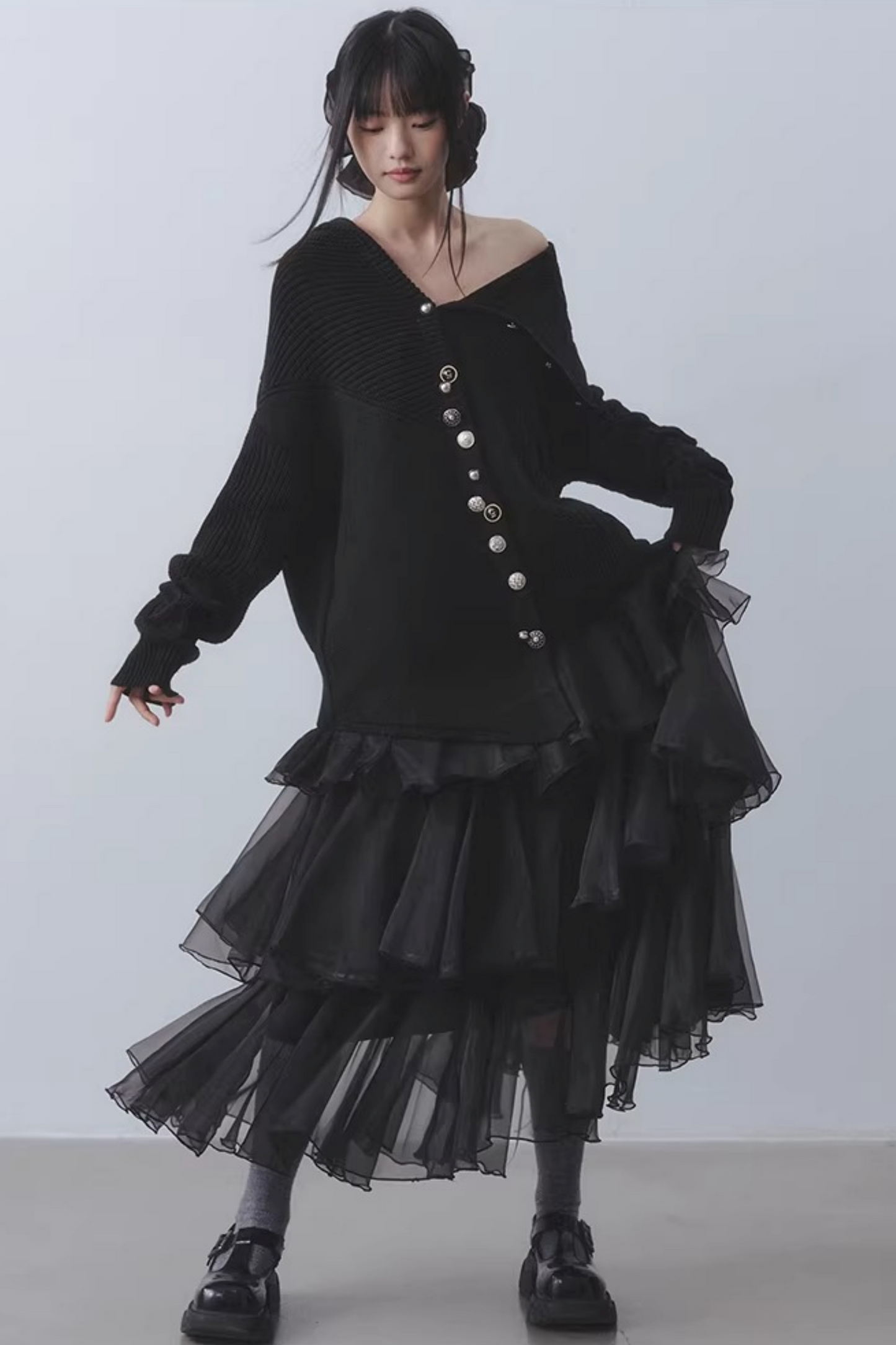 Black Veil Mesh Skirt