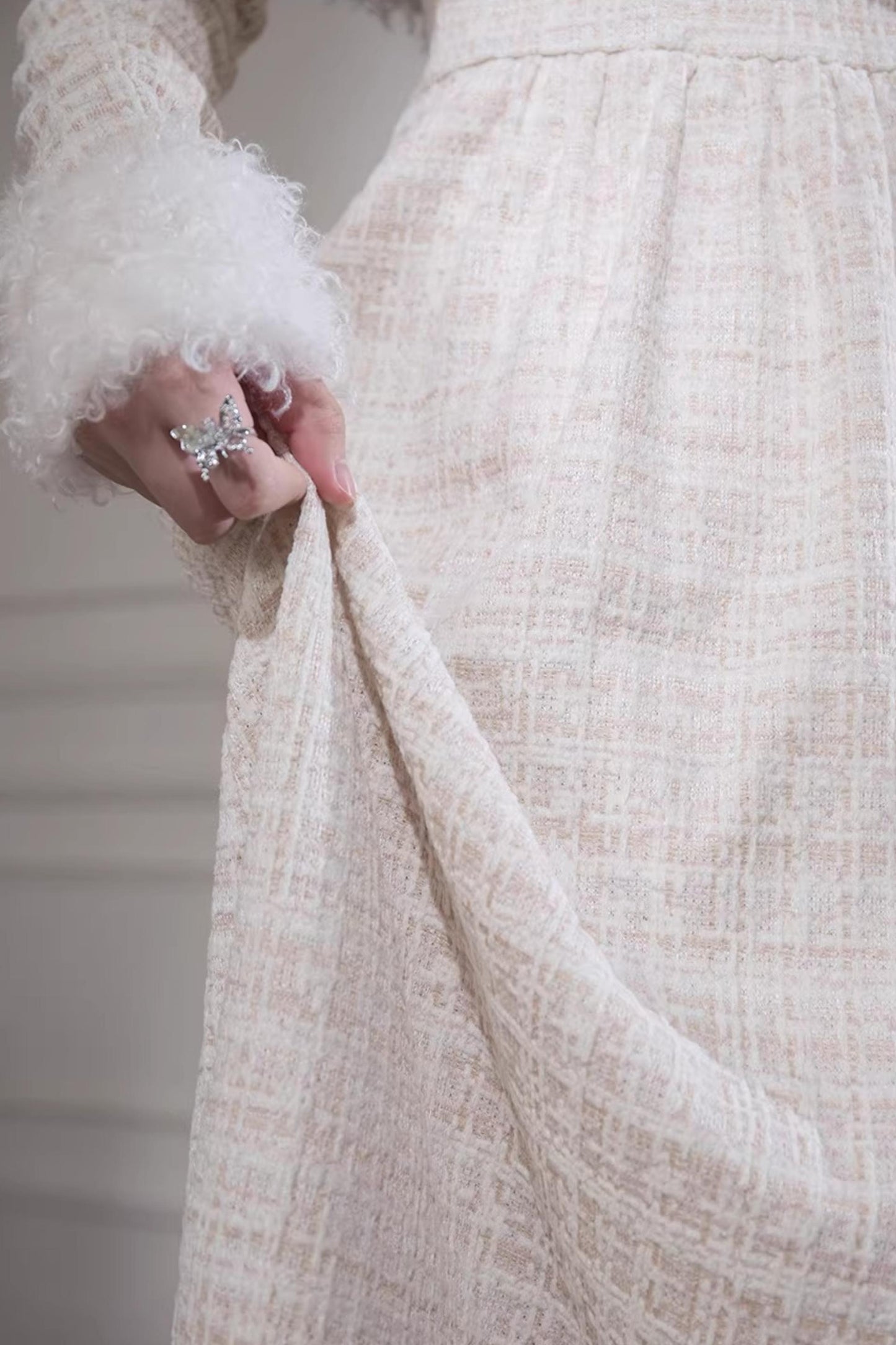 Vanilla Velvet Tweed Dress Set