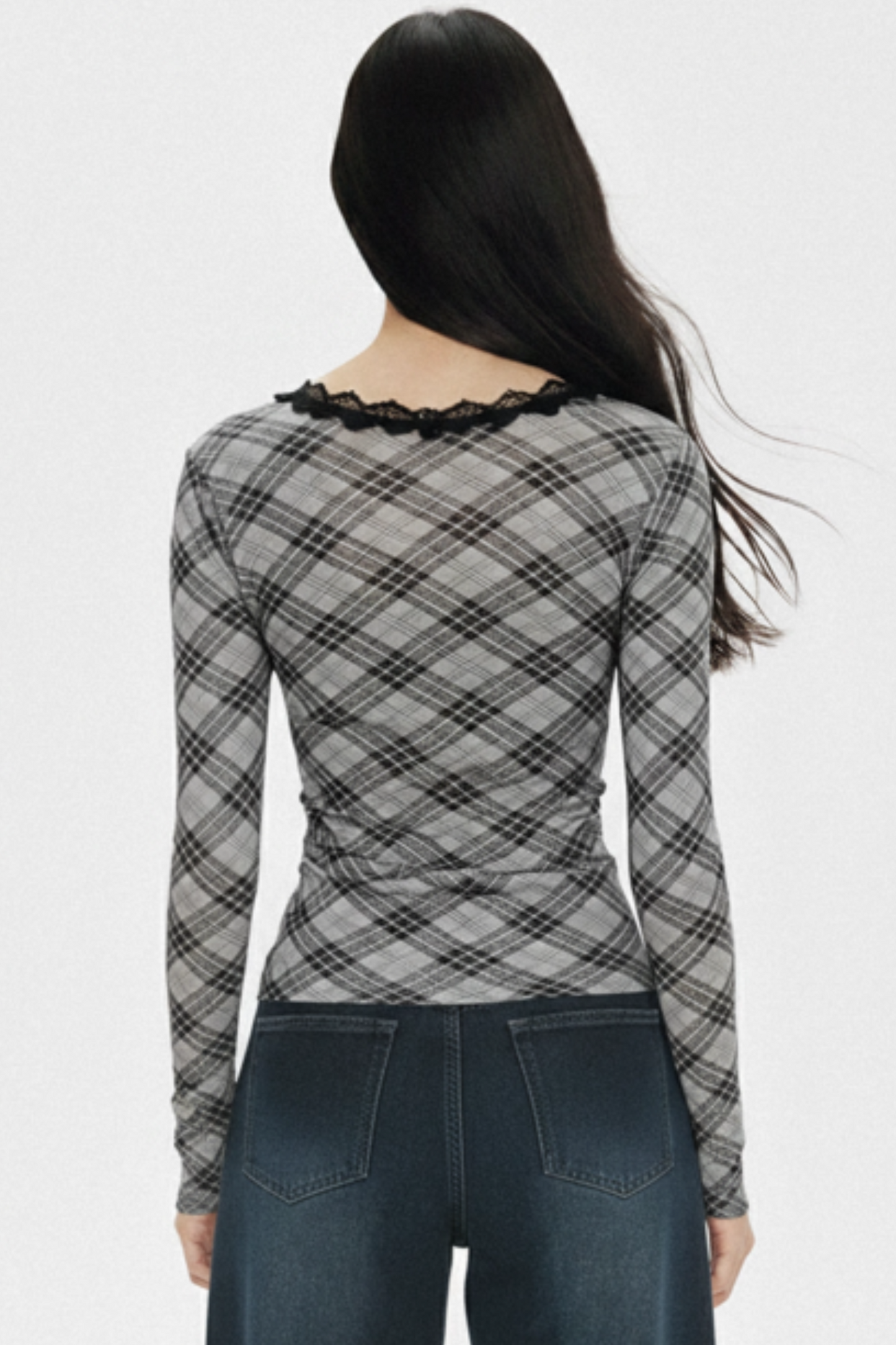 Retro Plaid Lace Top