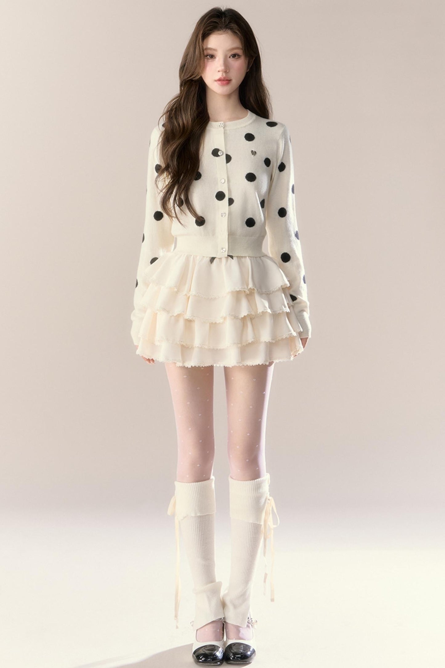 Velvet Polka Dot Cardigan