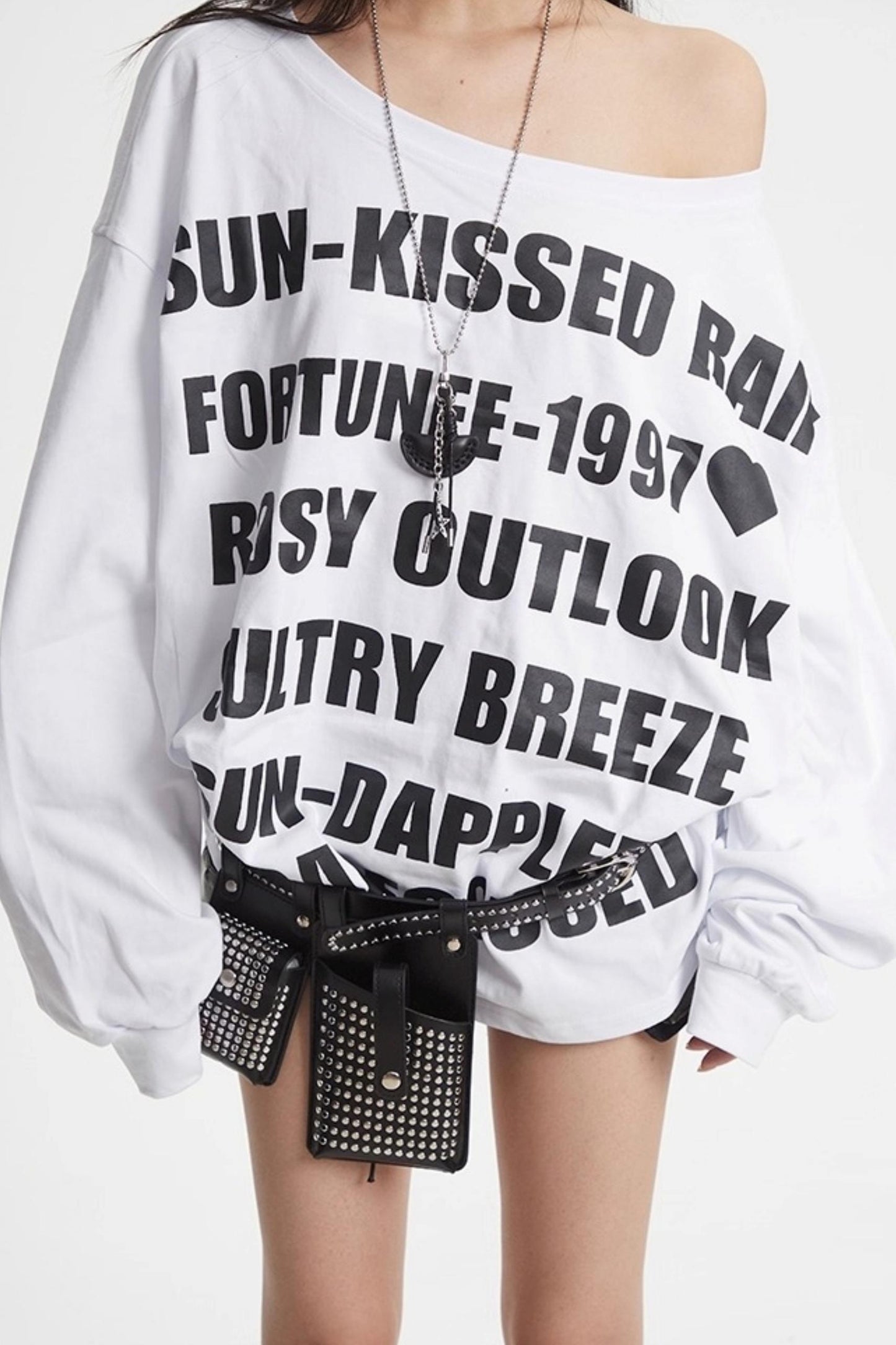 Slanted Shoulder Sweatshirt