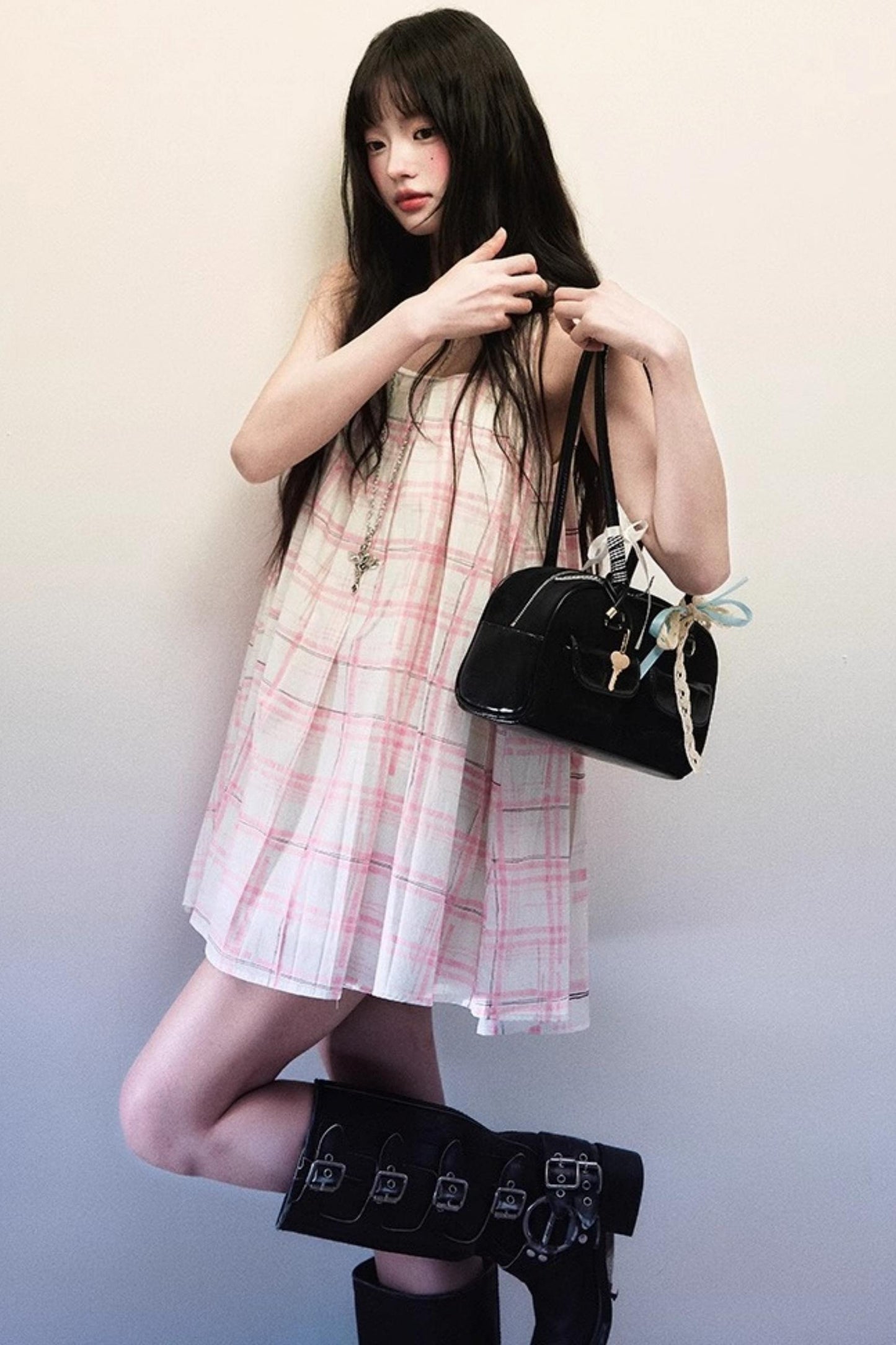 Pink Plaid Dress