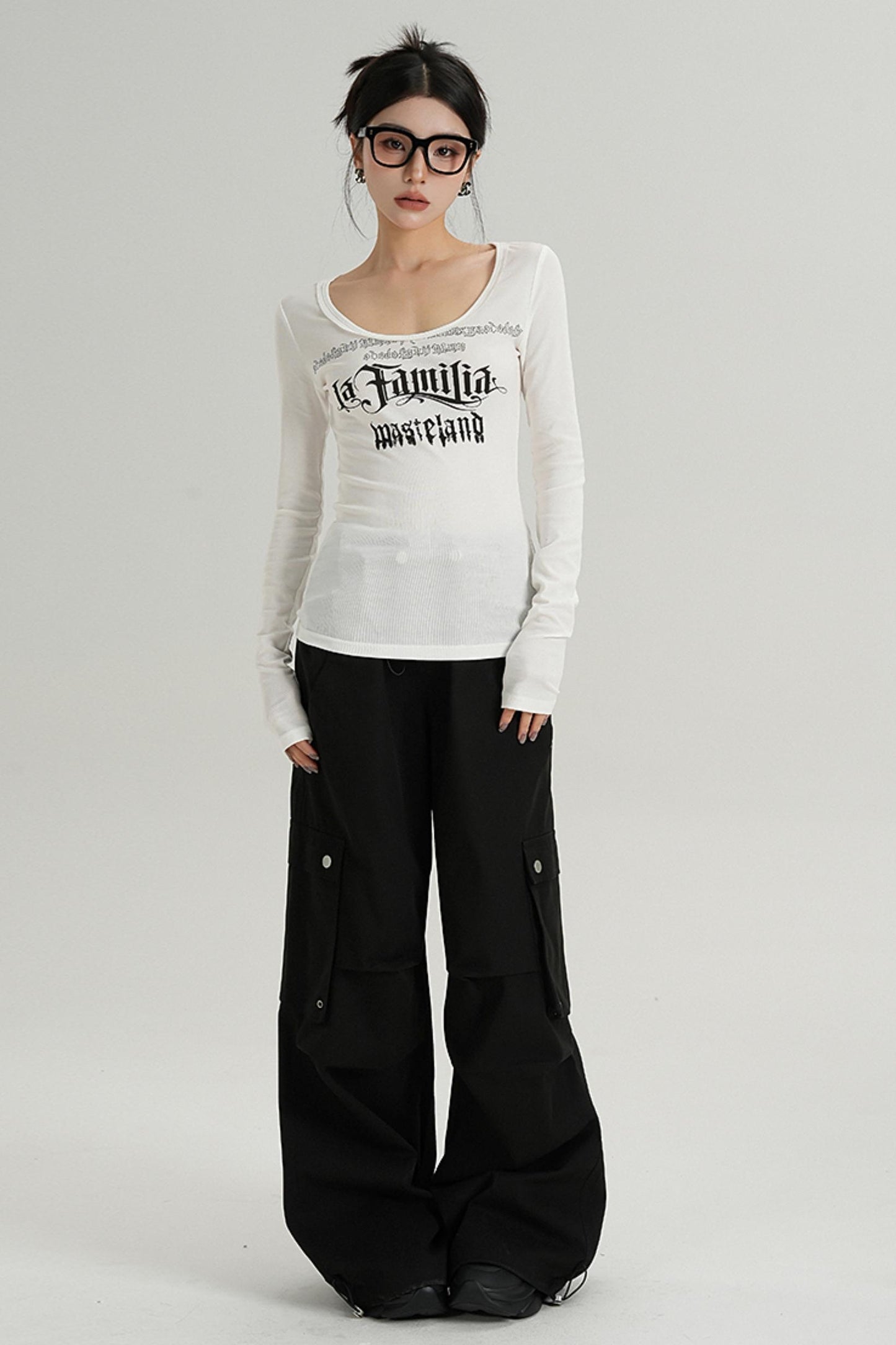 Slim Fit Letters Scoop Neck Shirt