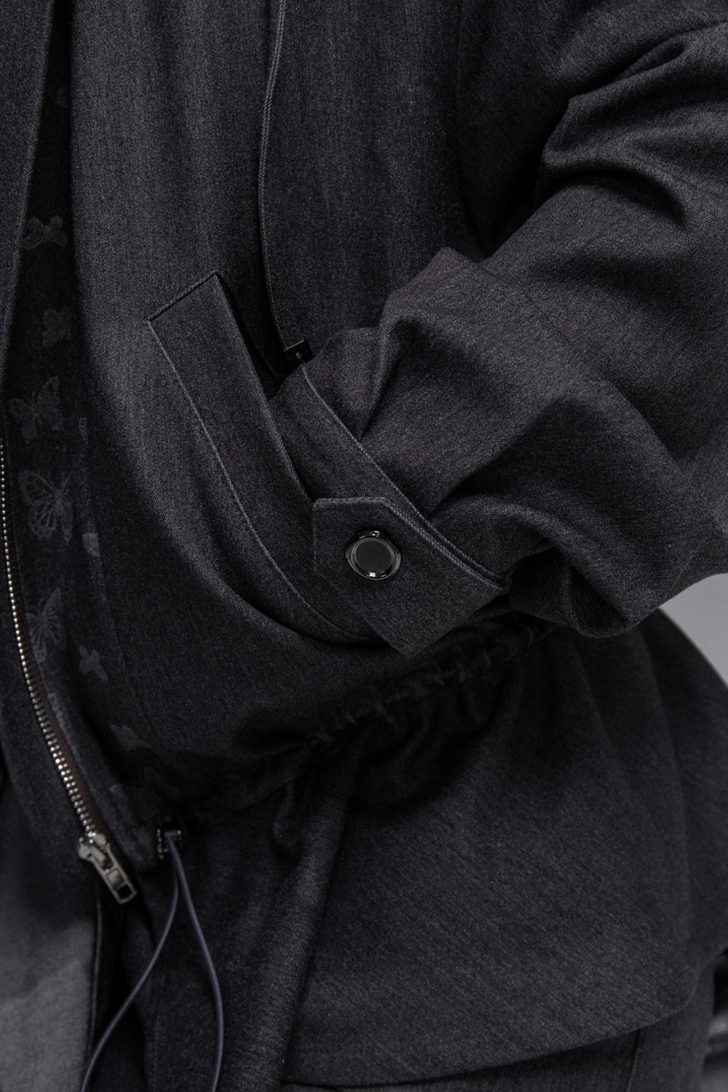 Morning Gray Hooded Jacket & Skirt Set