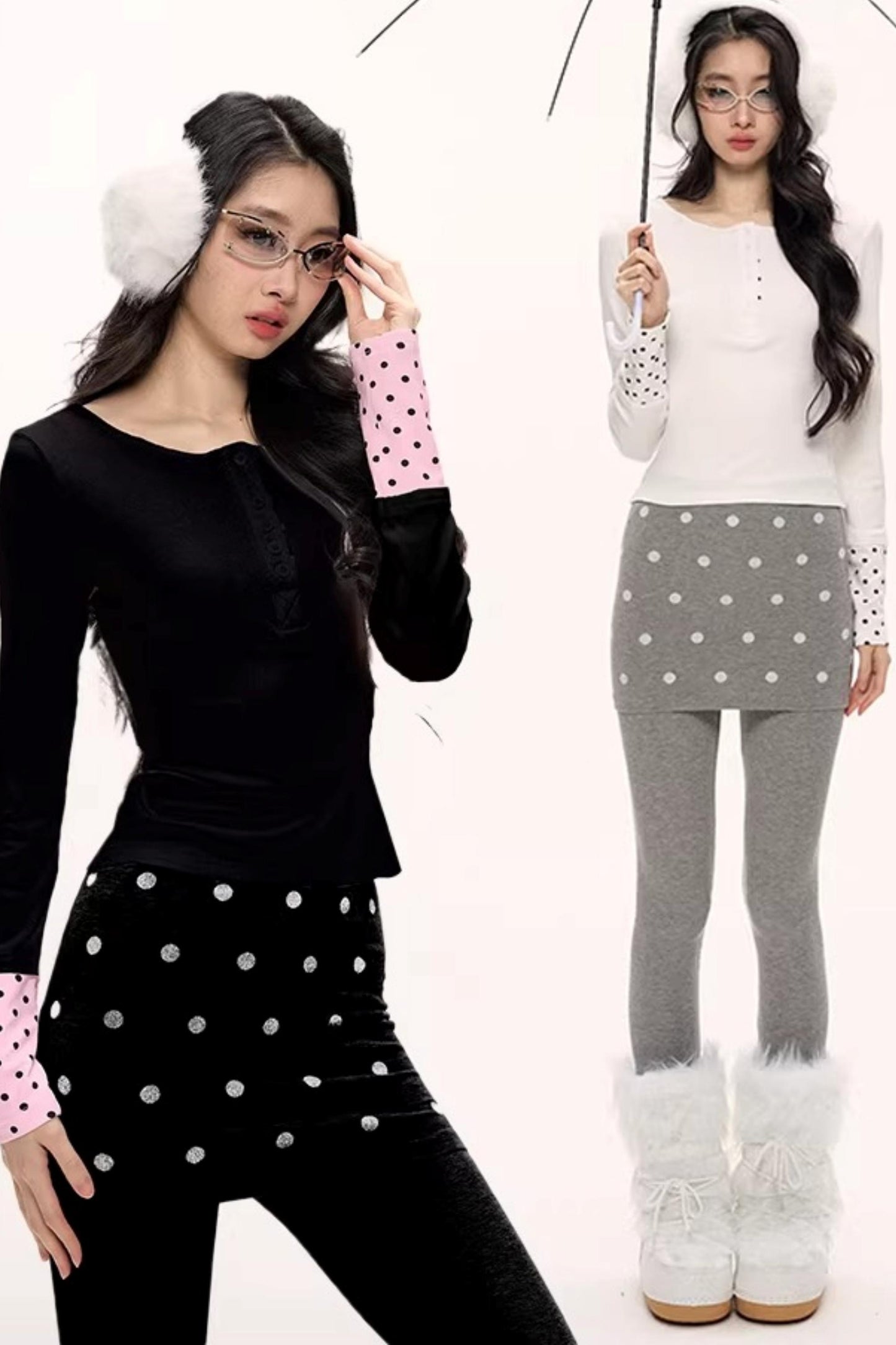 Zircon Polka Dot Knit Top
