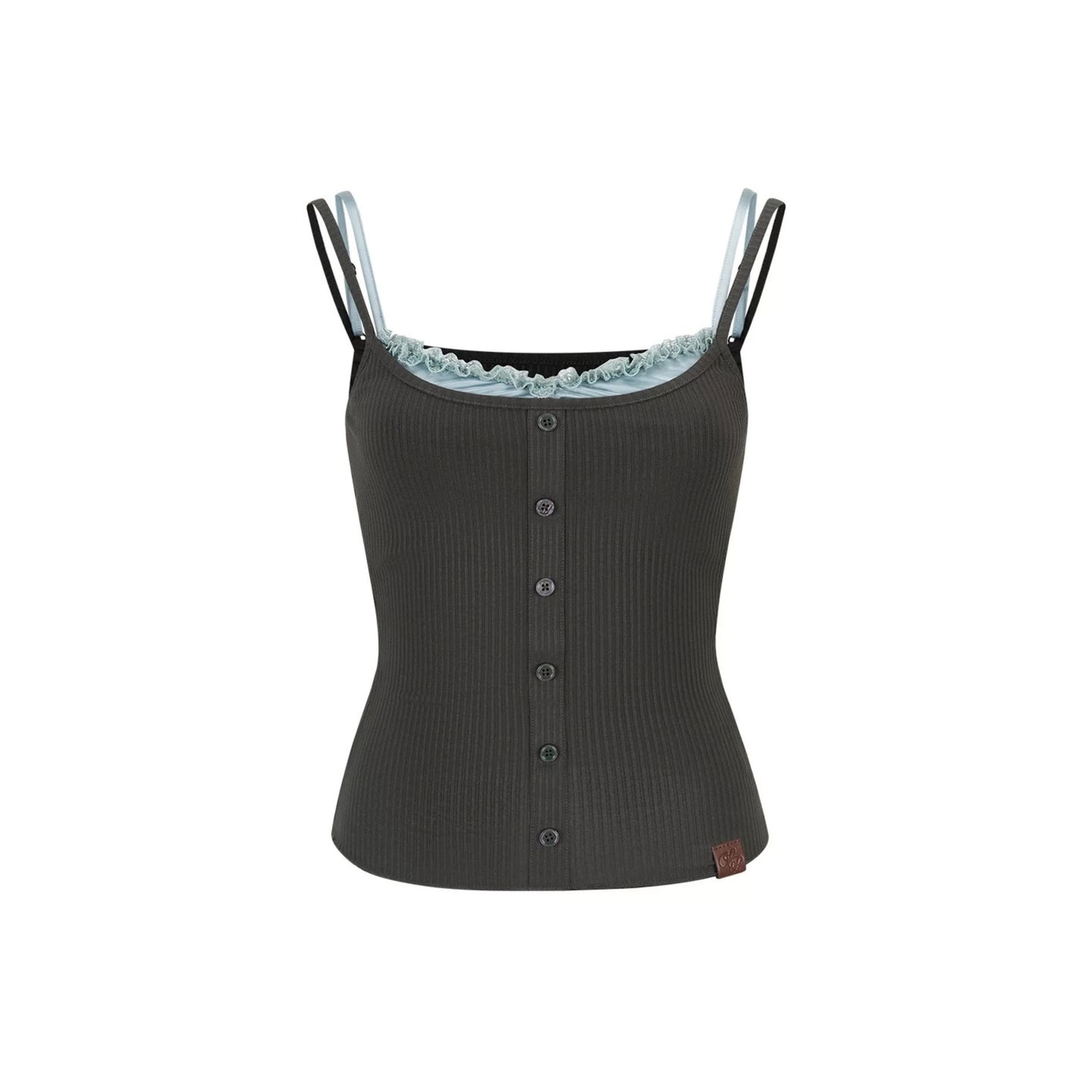 Patchwork Button Camisole Top