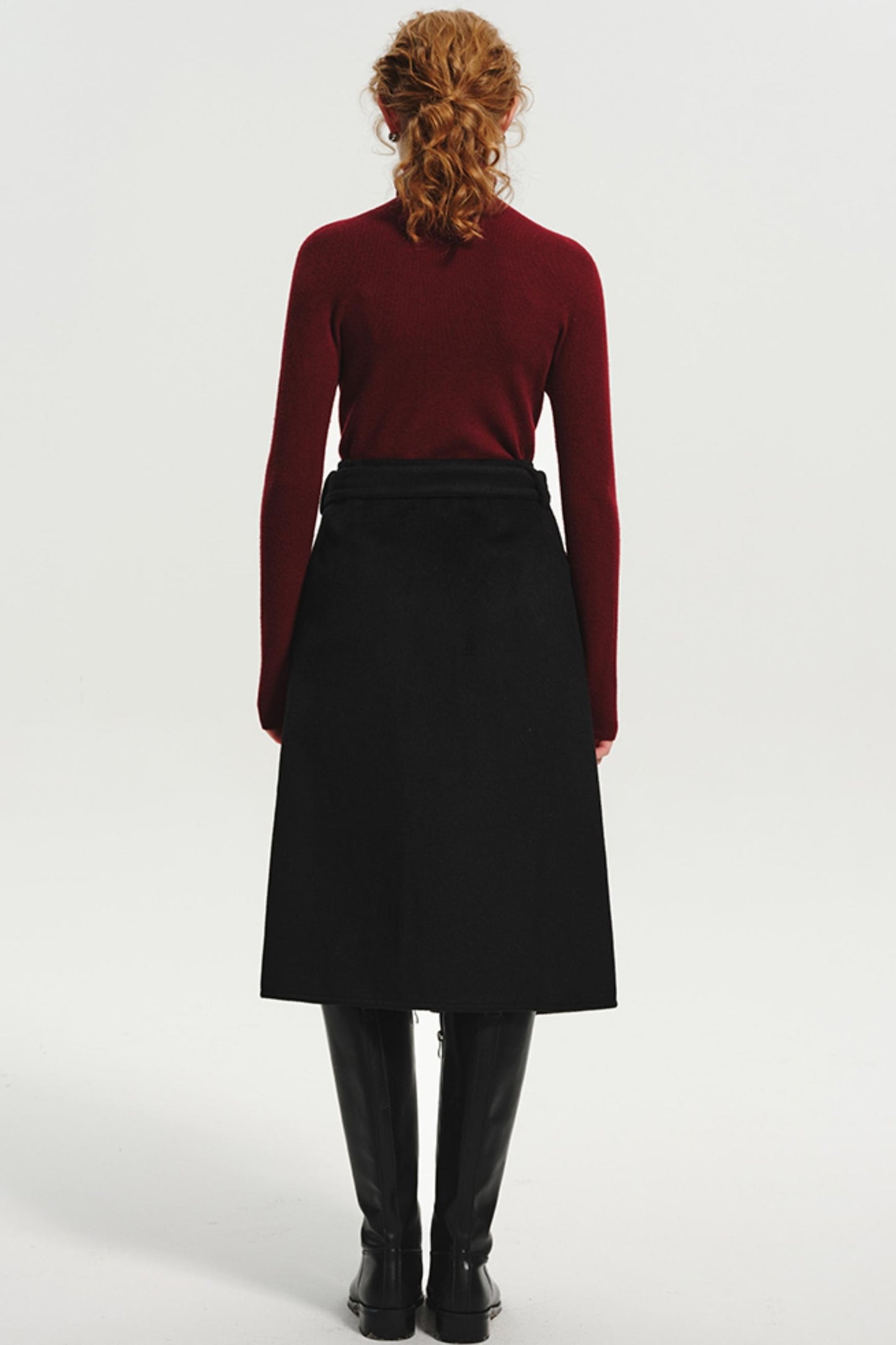 리버시블 울 랩 스커트