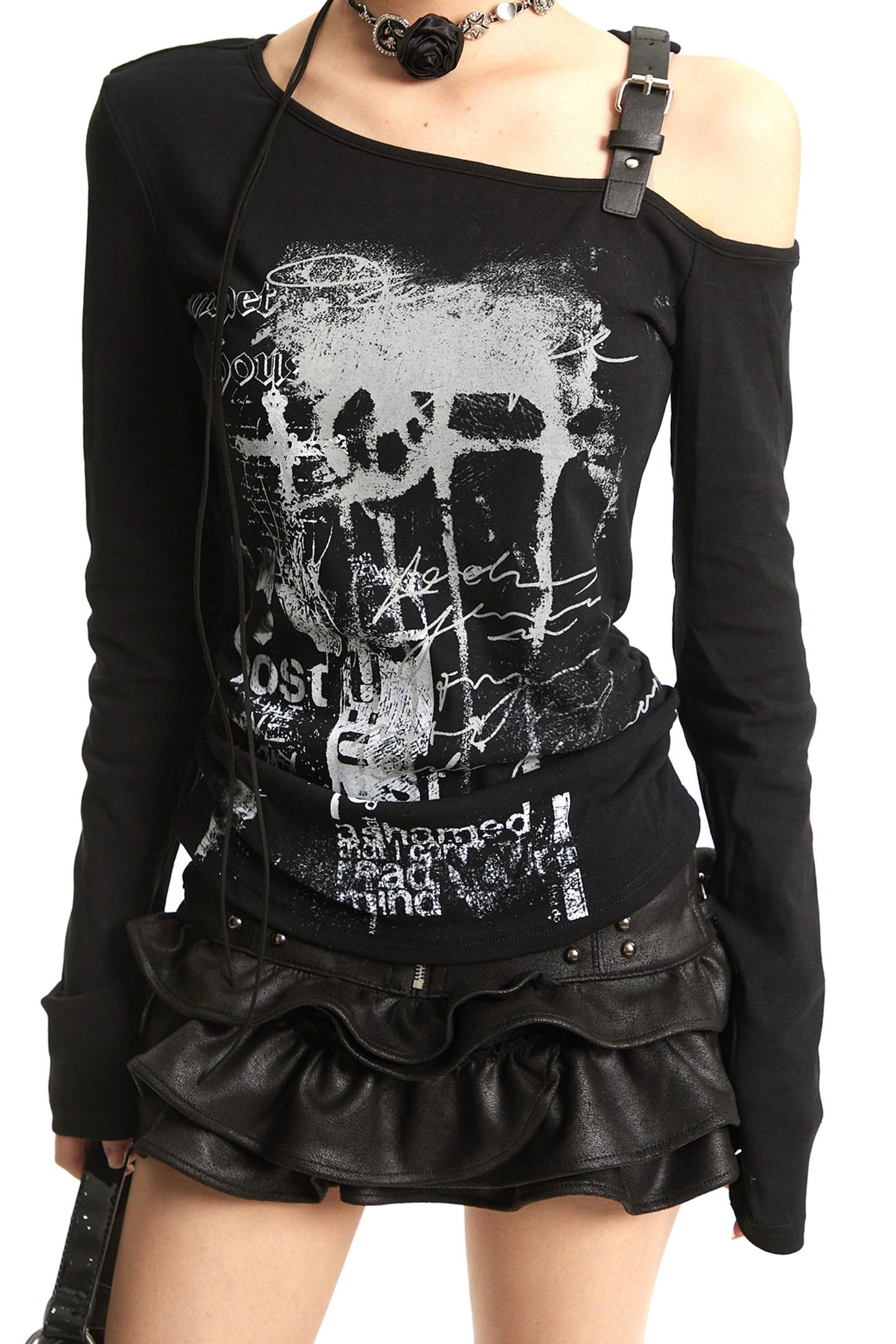 Shoulder Belt Buckle Spice Girl T-Shirt