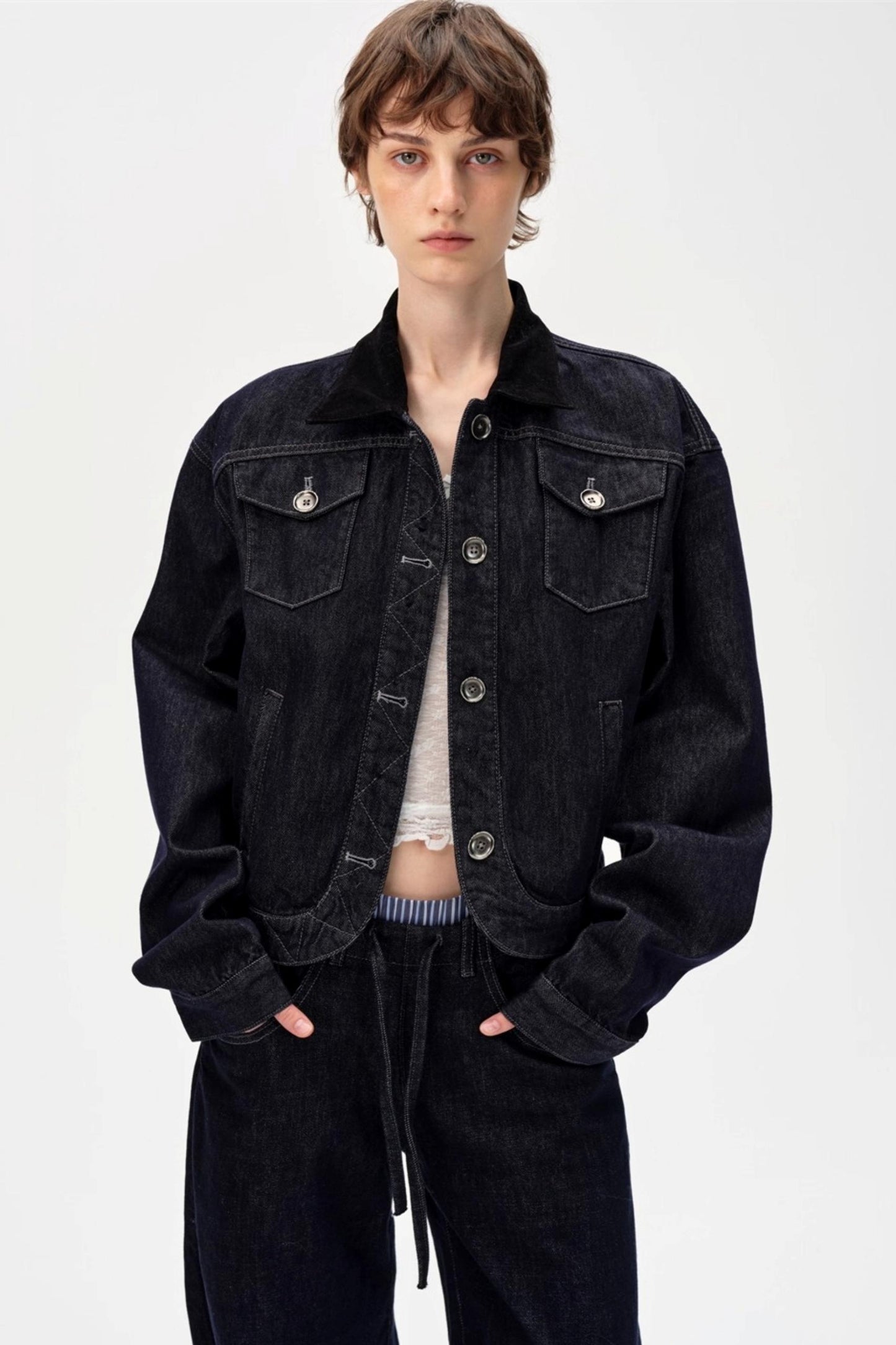 Cow Color Slim-Fitting Cotton Straight-Leg Pants