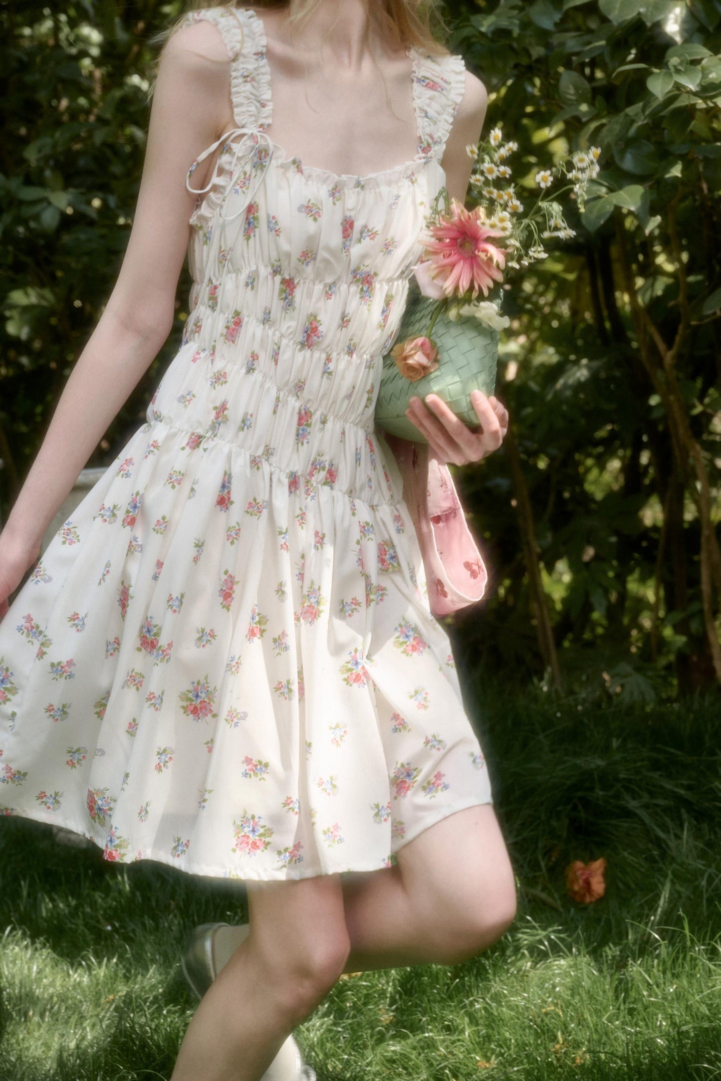 Vintage Floral Halter Dress