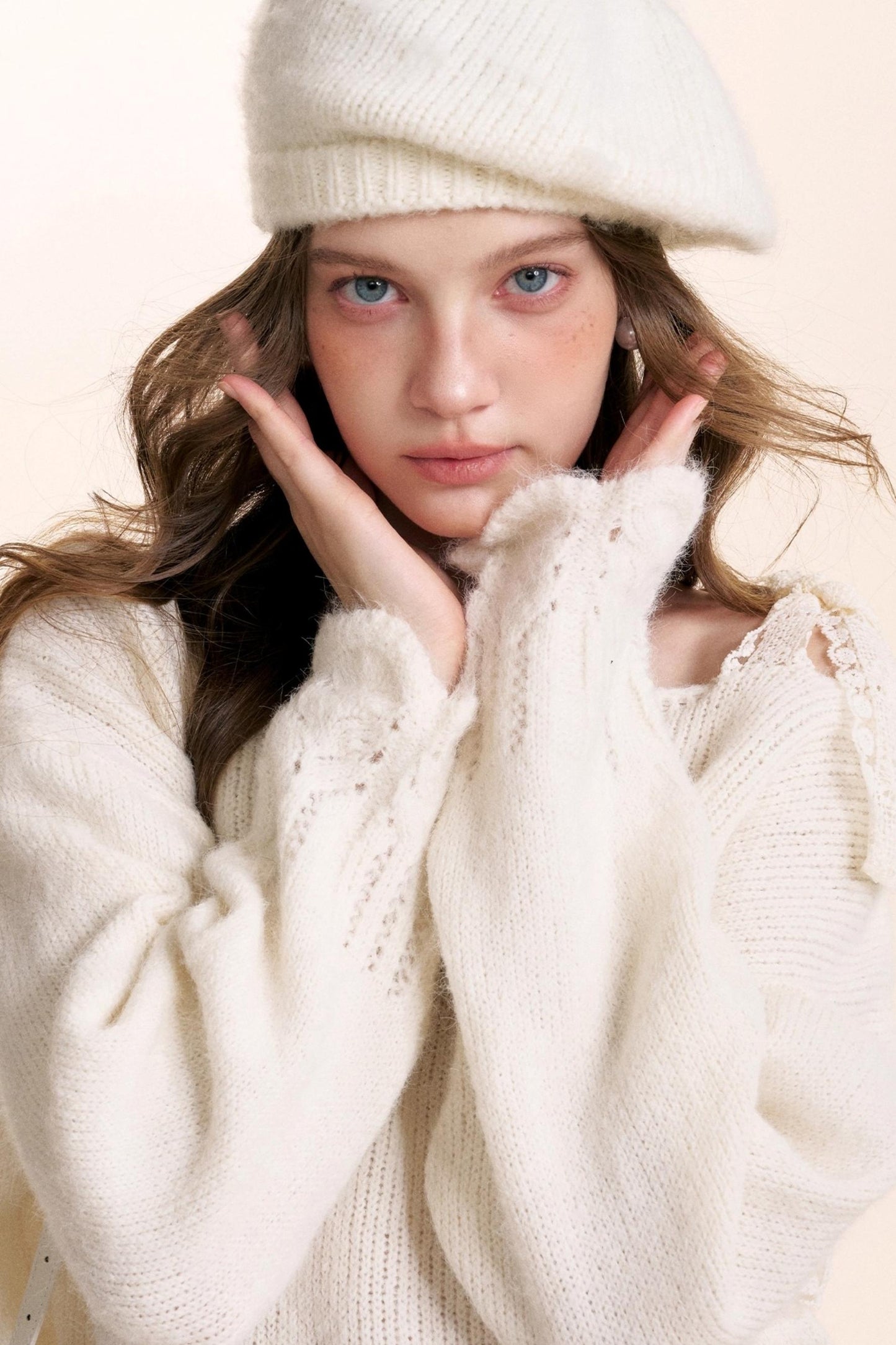 Romantic Lace Off-Shoulder Sweater