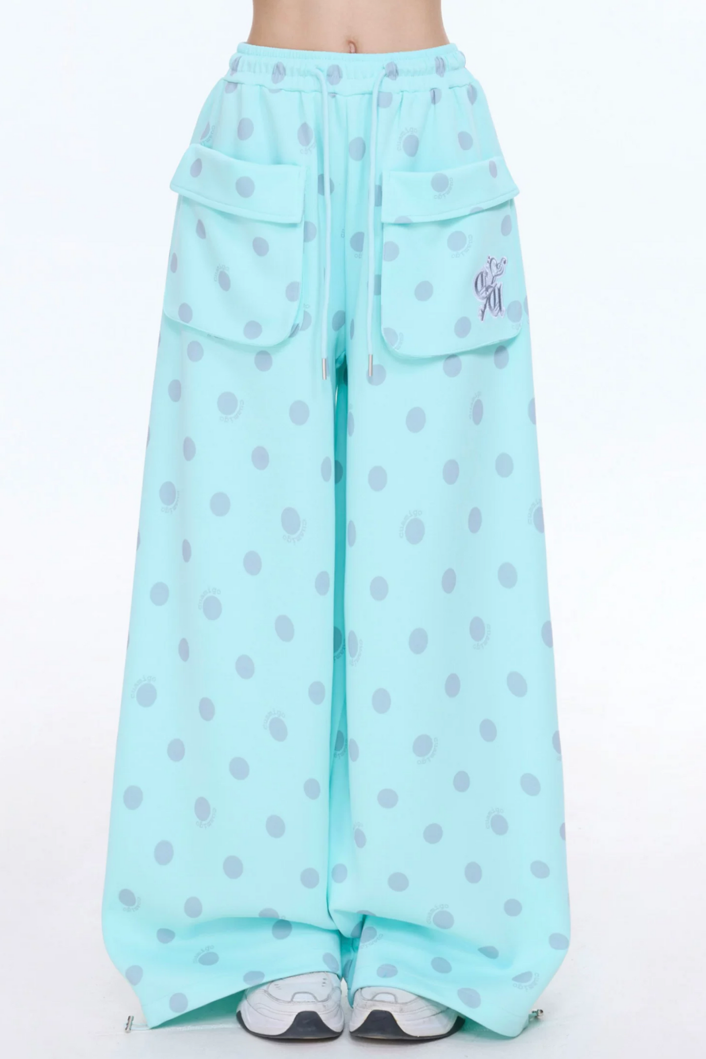 Retro Polka Dot Wide-Leg Pants