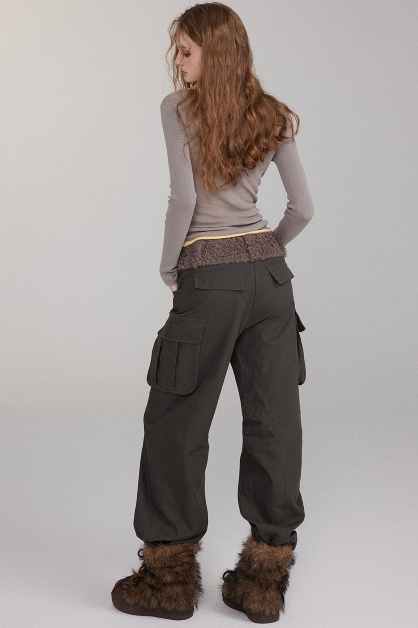 Slim Fit Wolle Stich Cargo-Hose