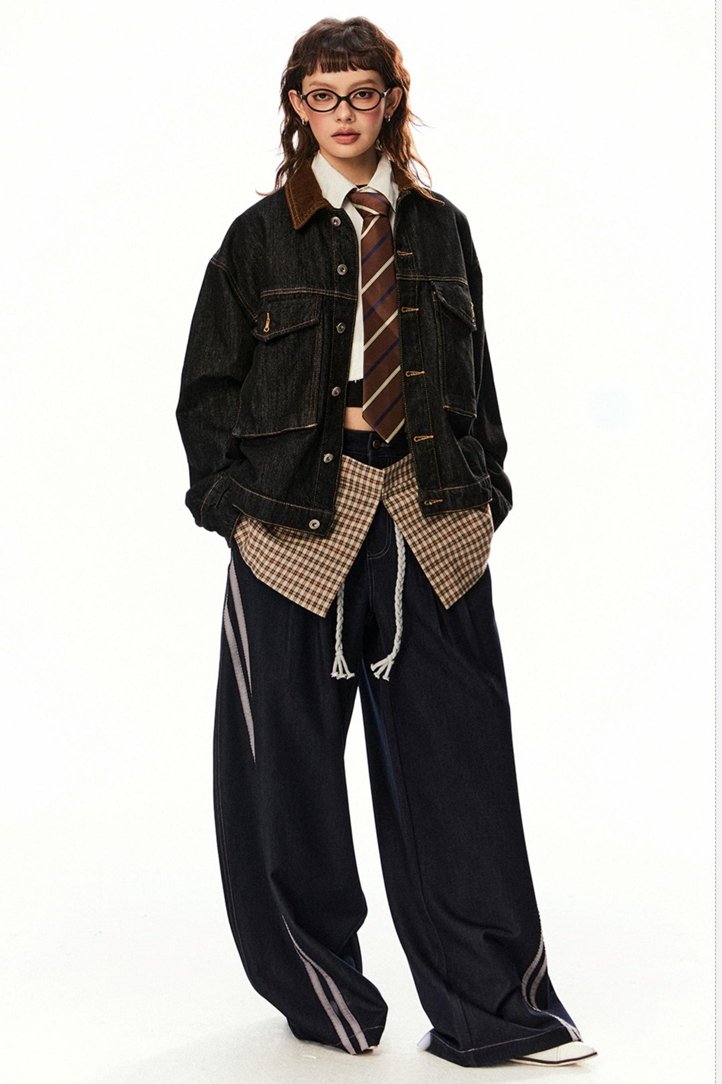 Retro Cropped Denim Cargo Jacket