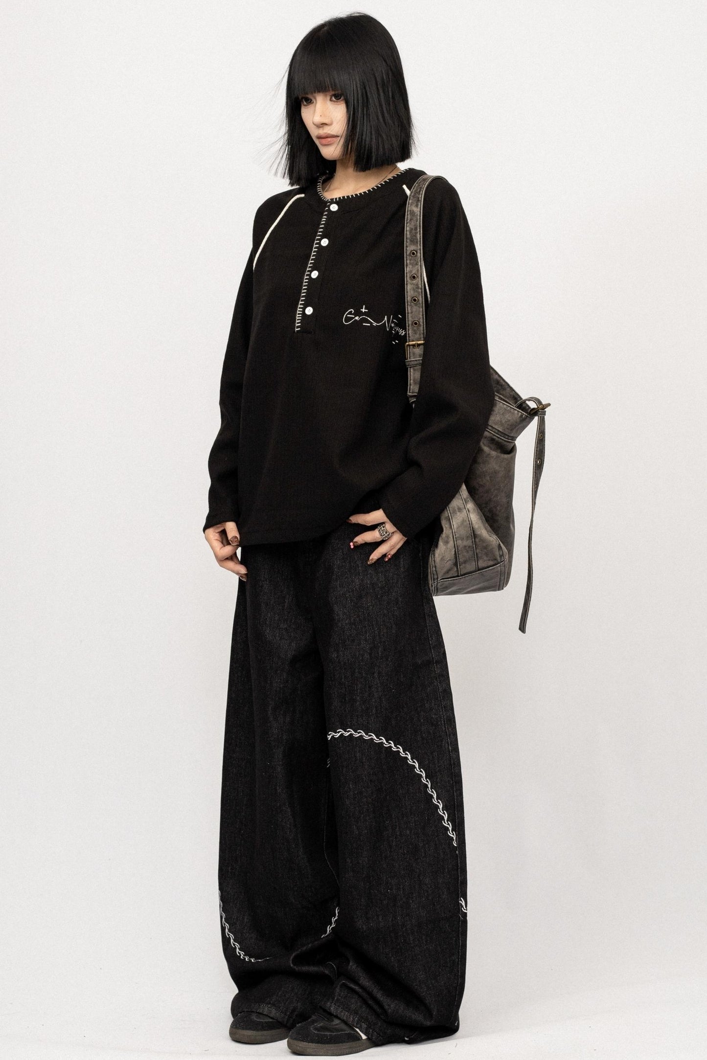 Vintage embroidery Design Jeans Pants