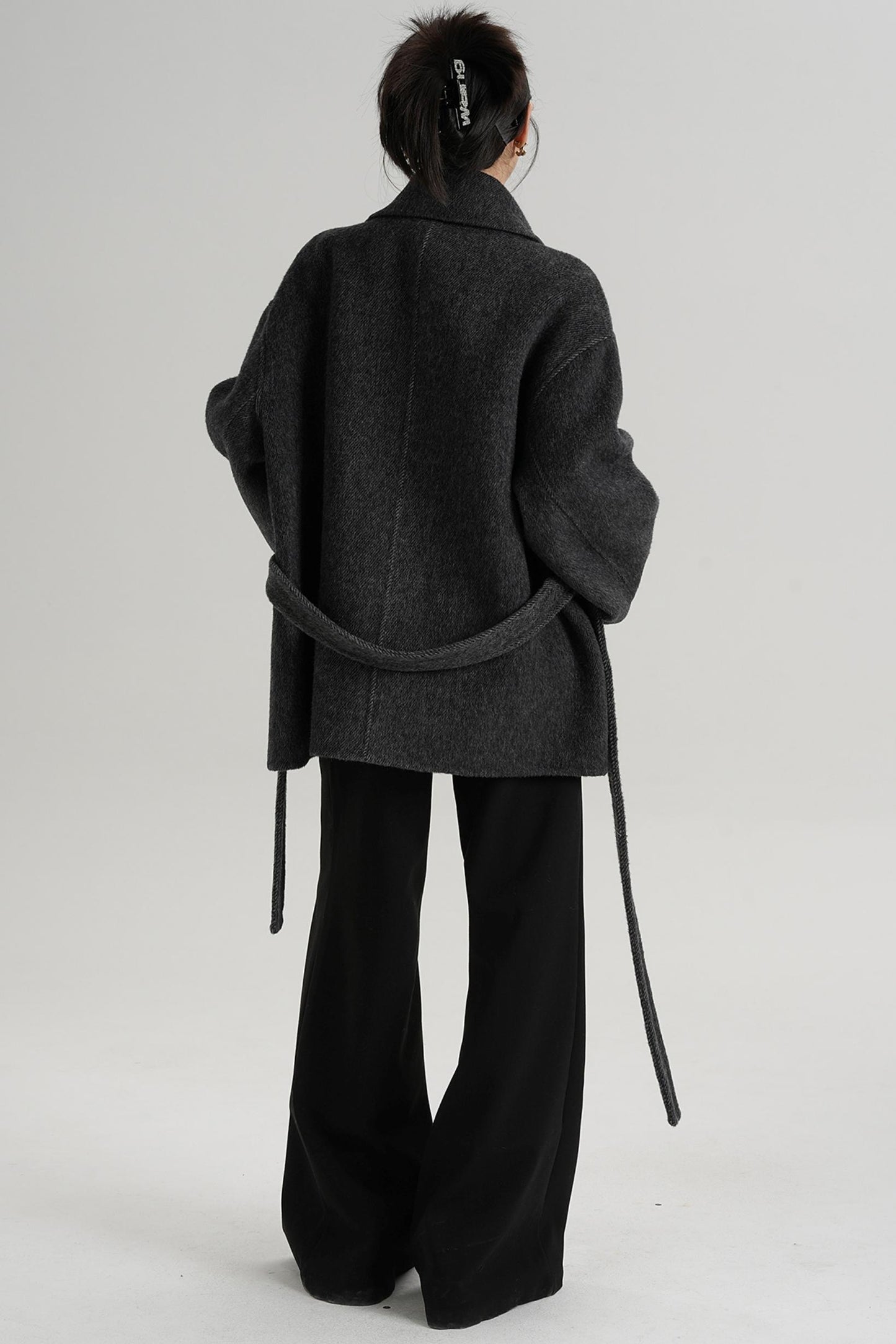 Winter Style Lace-Up Woolen Jacket