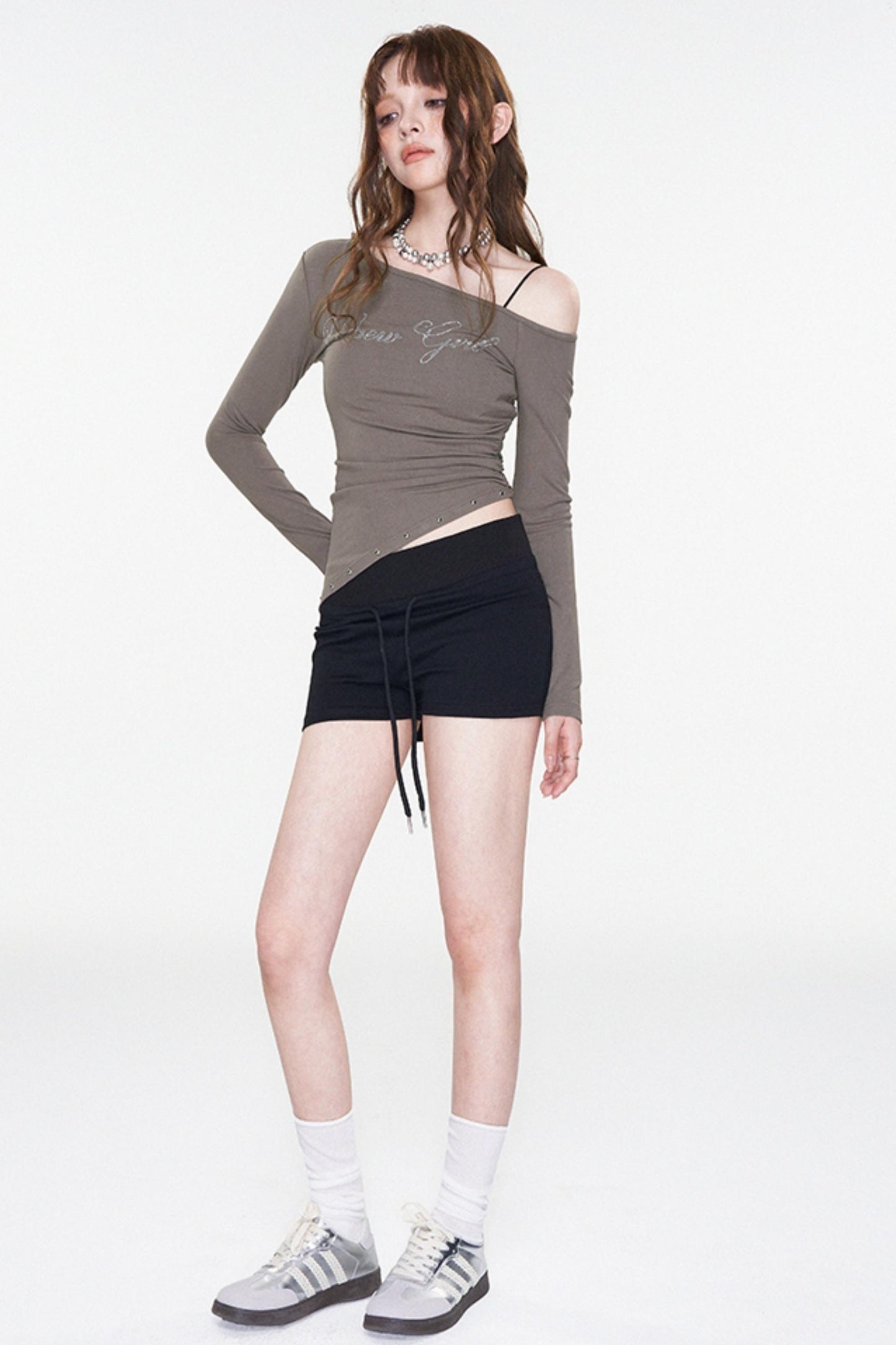 Slim Fit Rhinestone Print Top