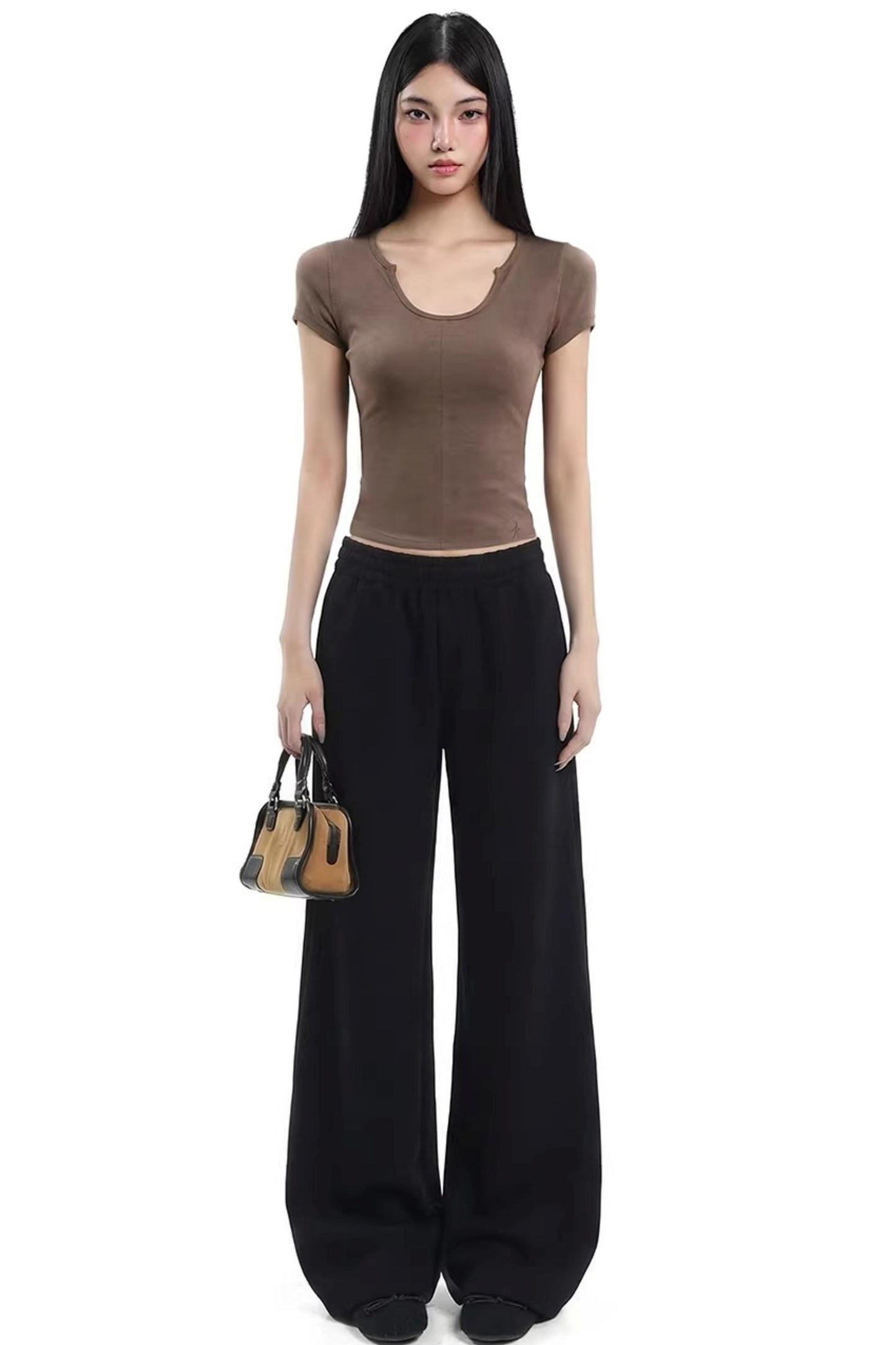 Retro Gray Tight-Fitting Top