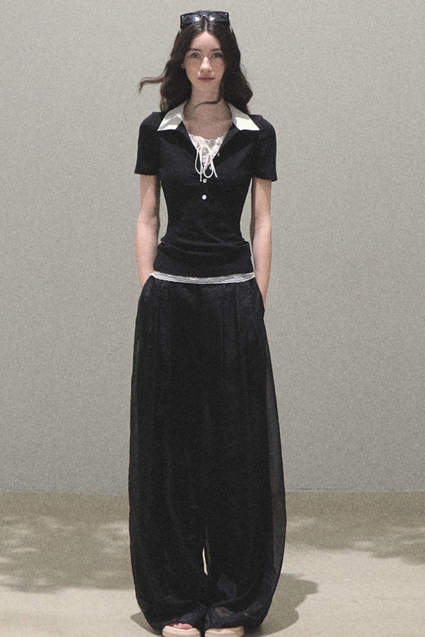 Iridescent Wide-Leg Trousers