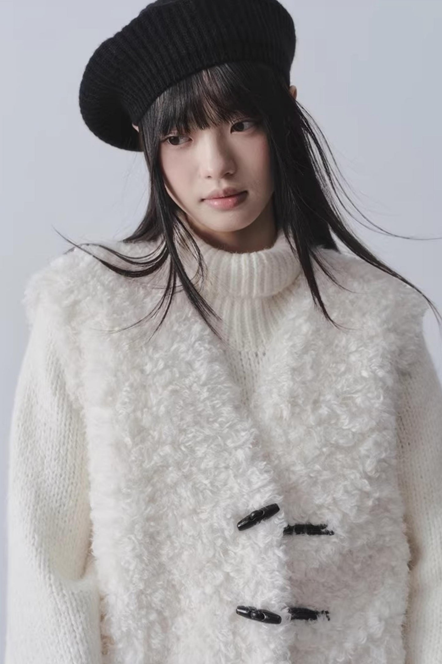 Winter-Kunstlammwollmantel