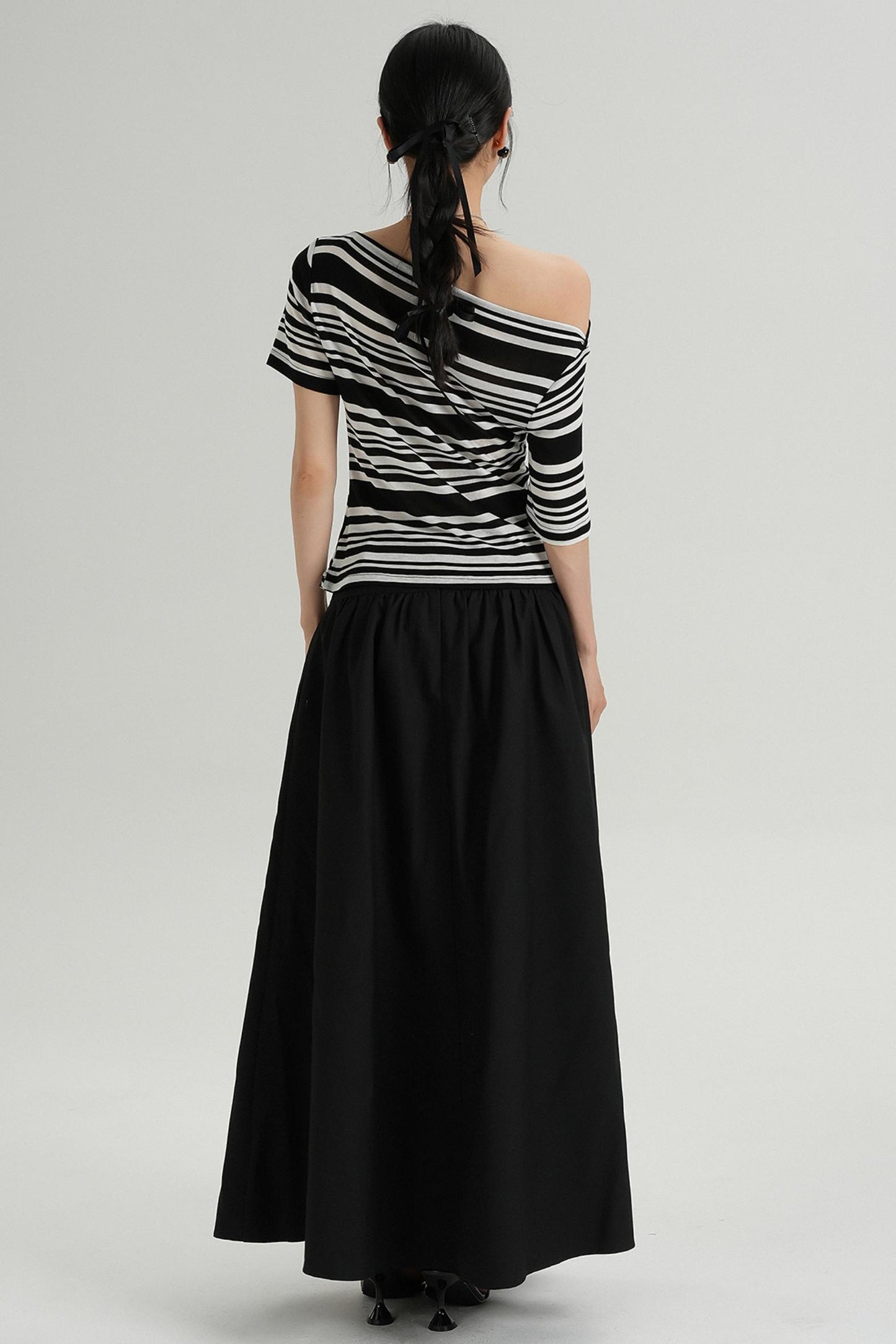 Stripe One-Shoulder Top