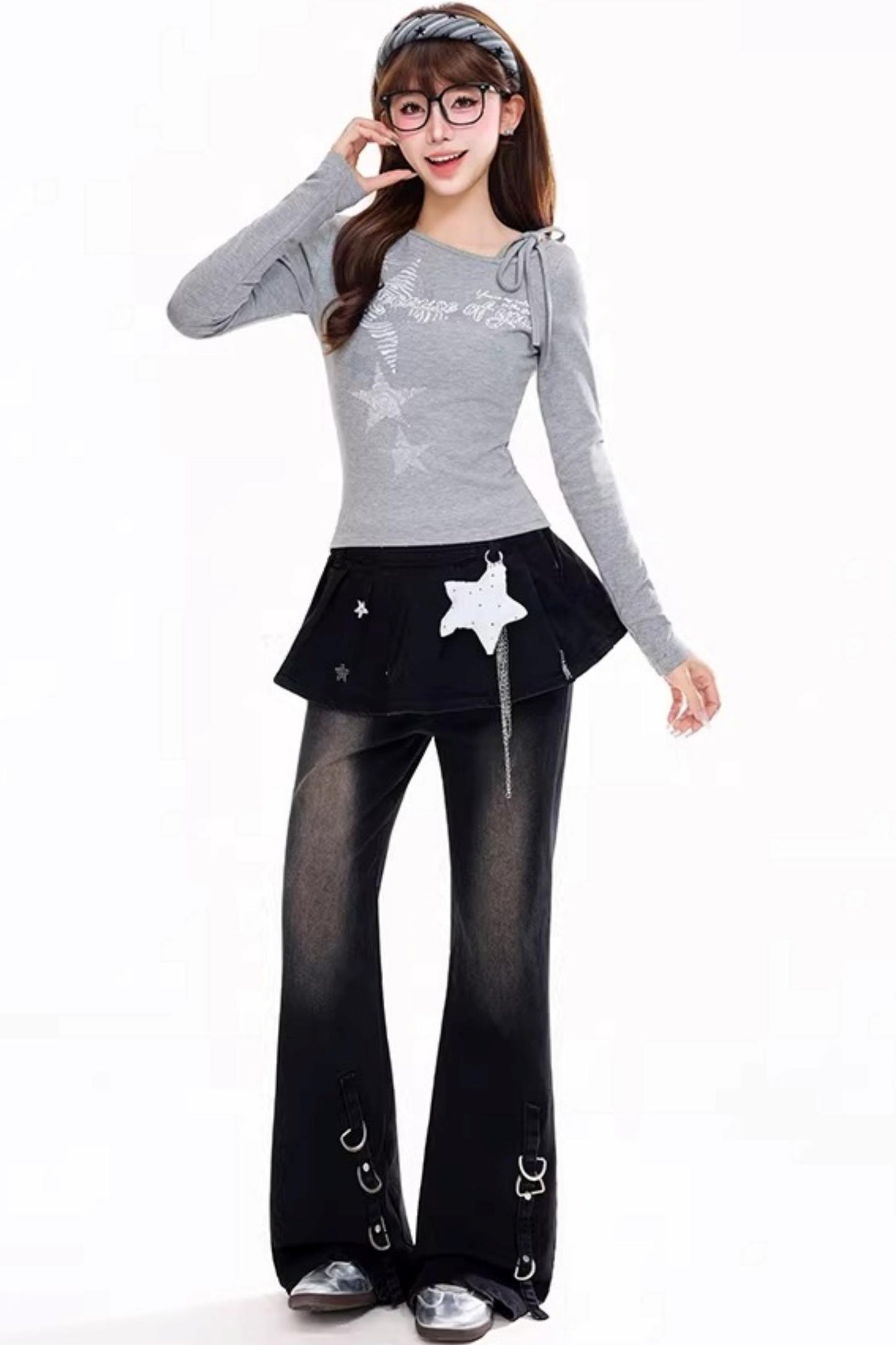 Retro Off-Shoulder Star Top