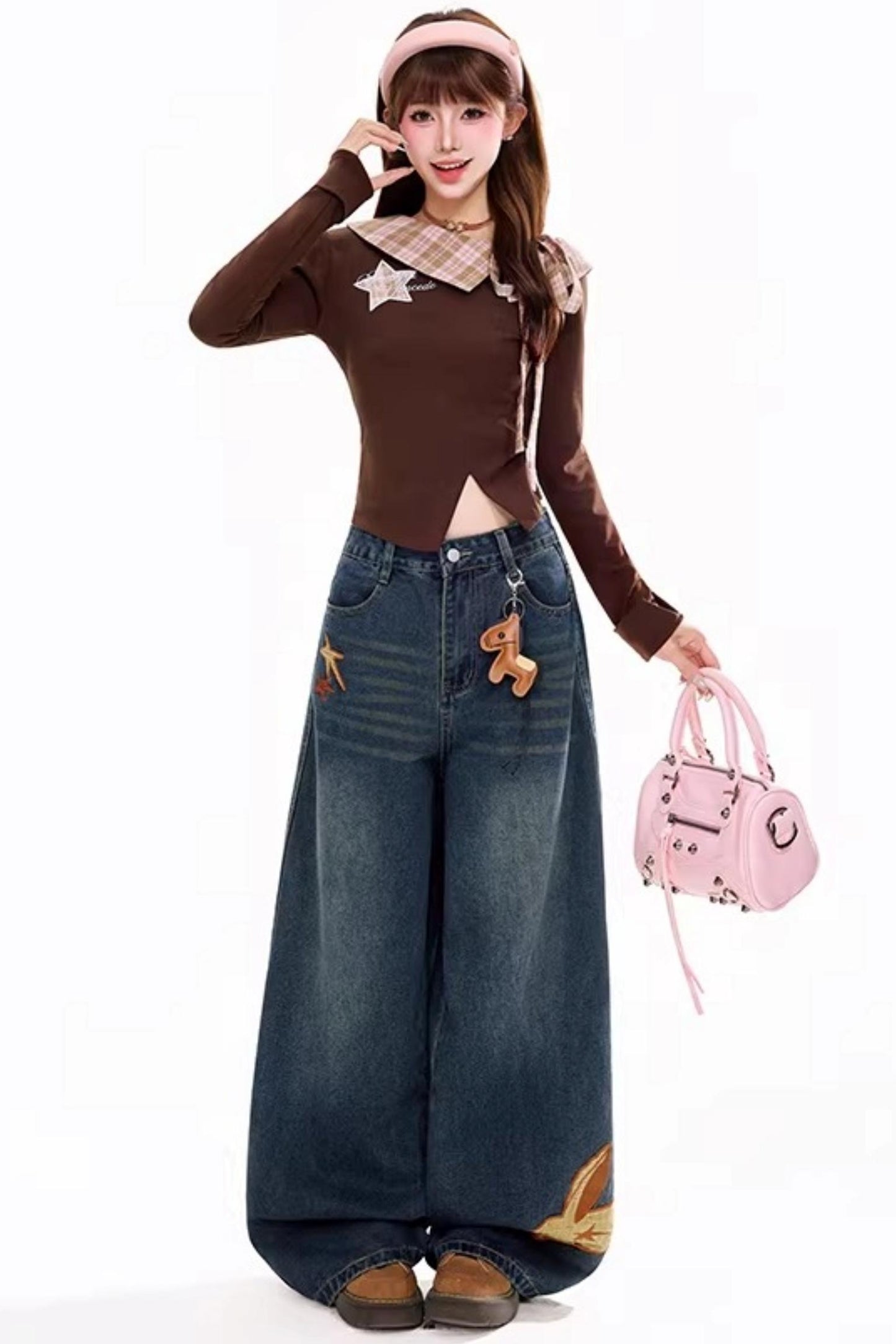 Retro Plaid Patchwork T-Shirt