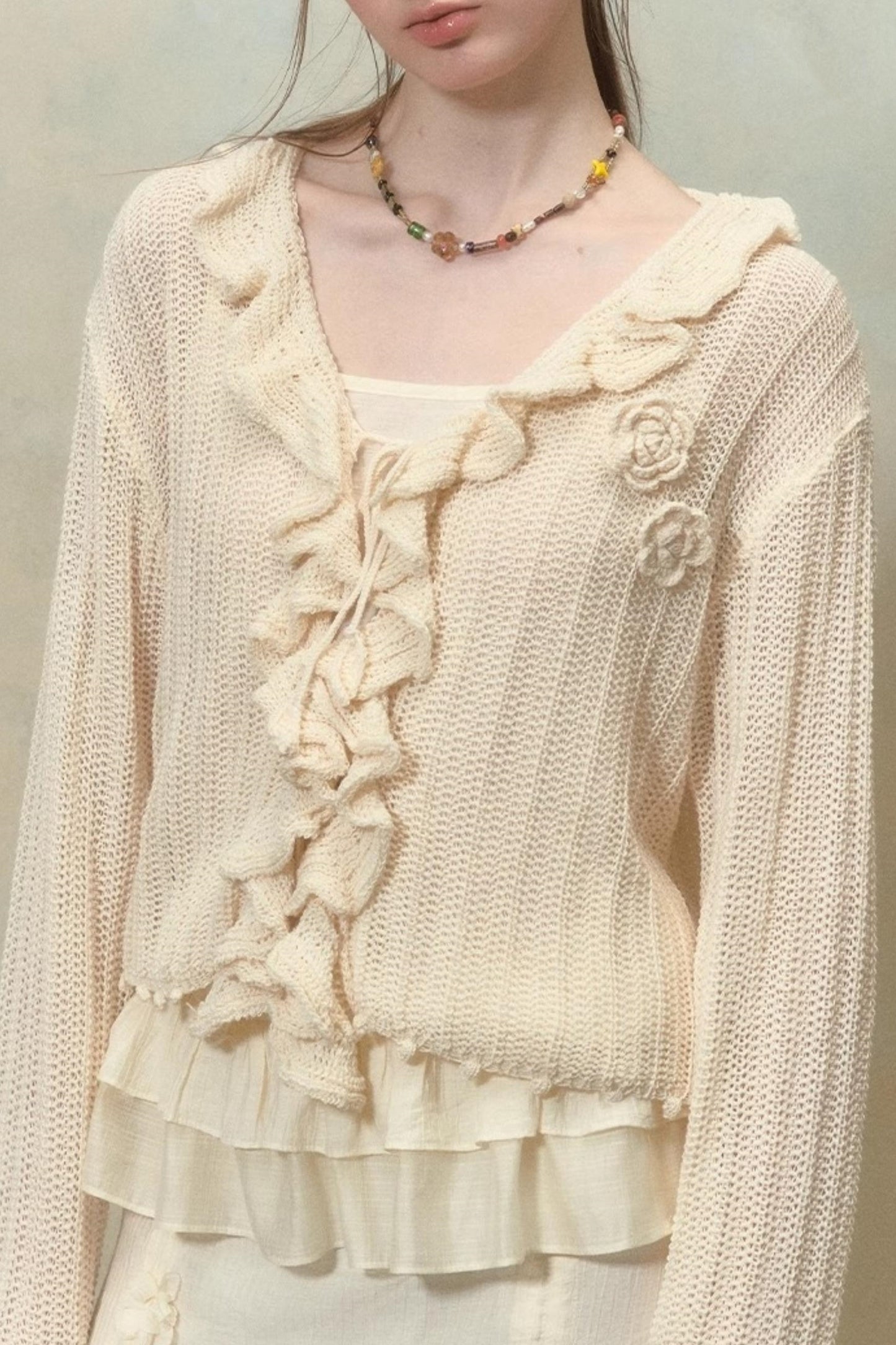 Floral Ruffle Cardigan