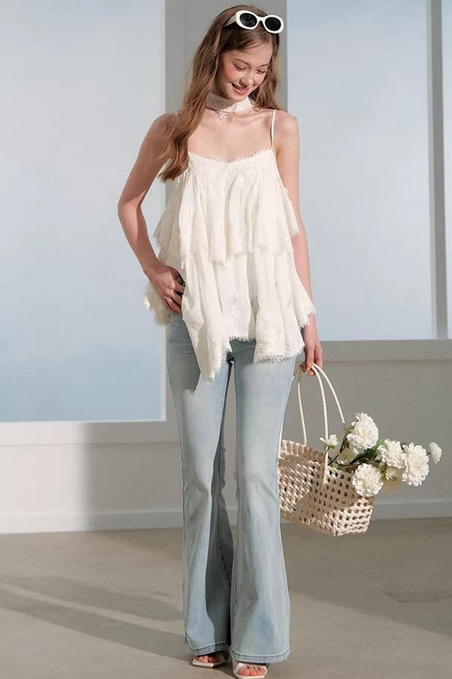 Summer Lace Top Vacation Set-Up