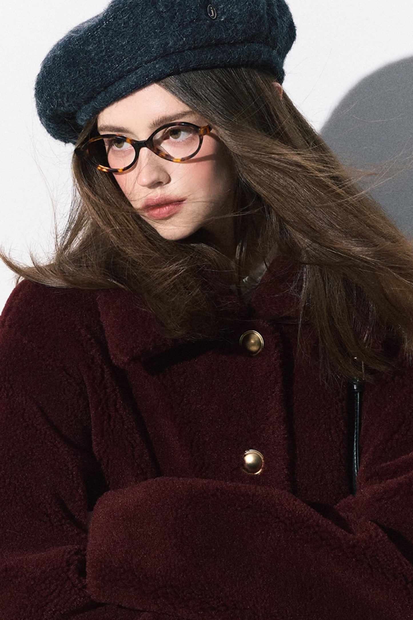 앙코르 레드 패셔너블 퍼 따뜻한 재킷