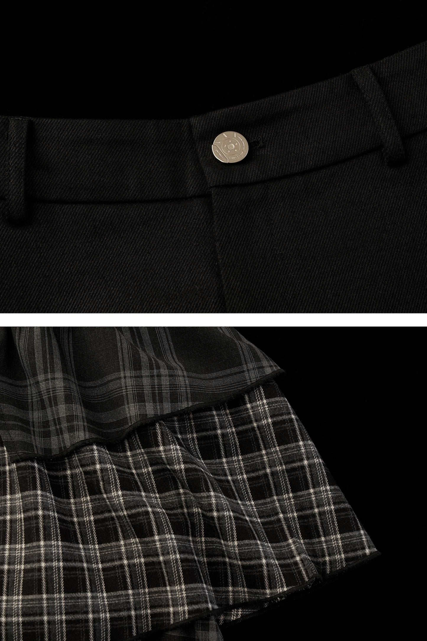 Black Gray Layered Long Skirt