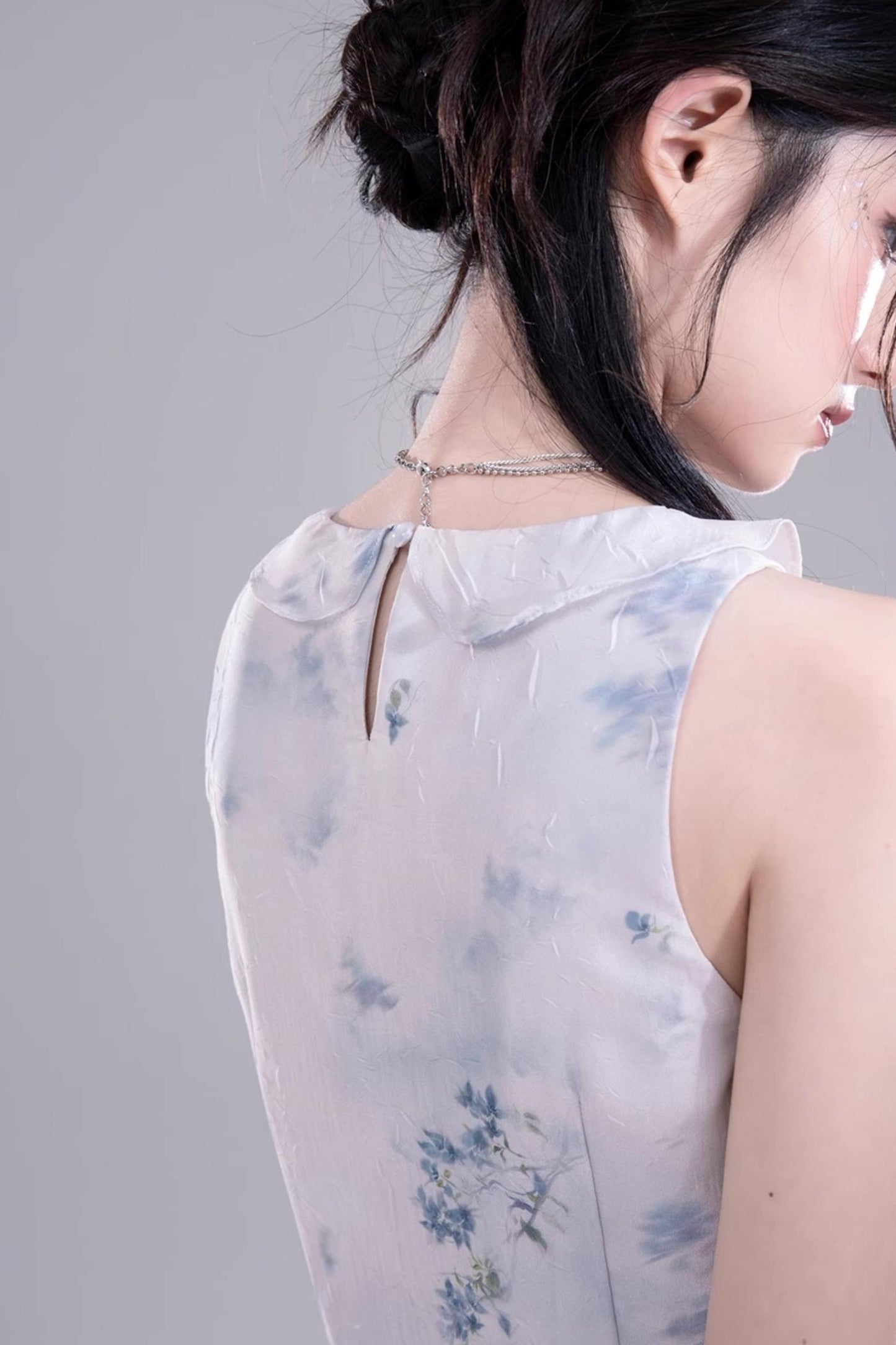 Fluid Floral Cascade Dress