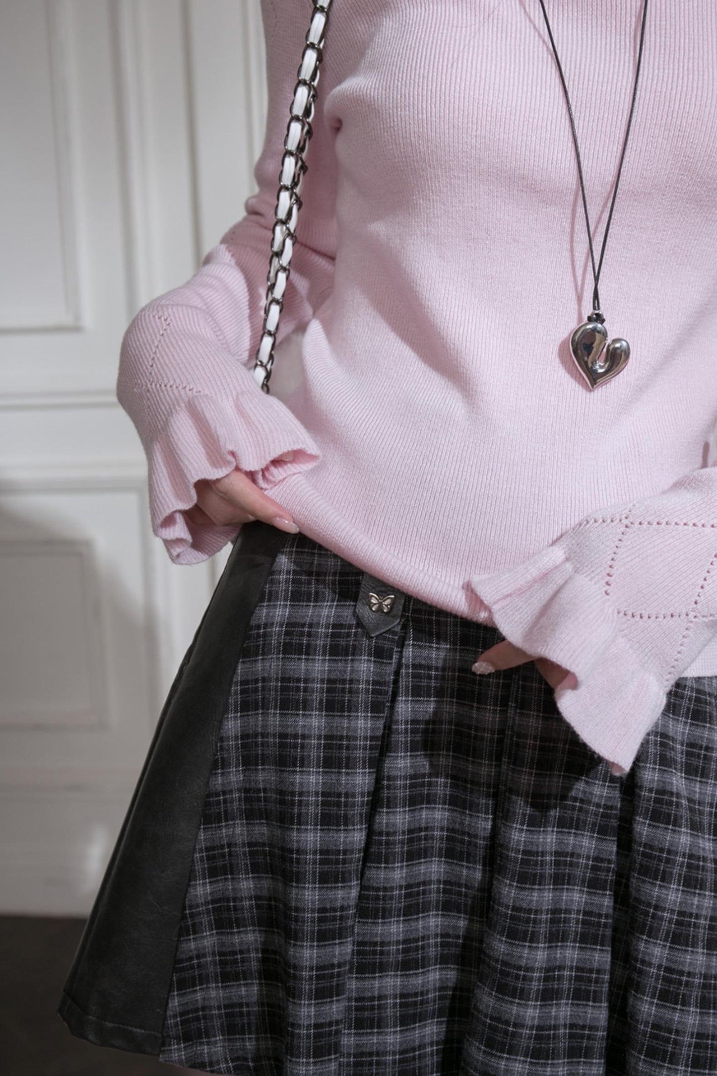 Mercerized Wool Ruffle Top