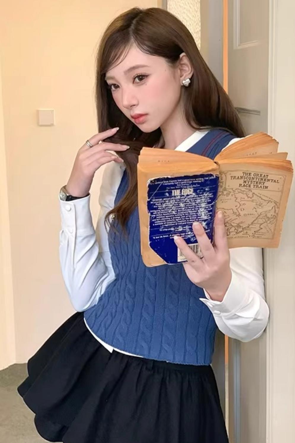 Black Puffy Bud Skirt Set