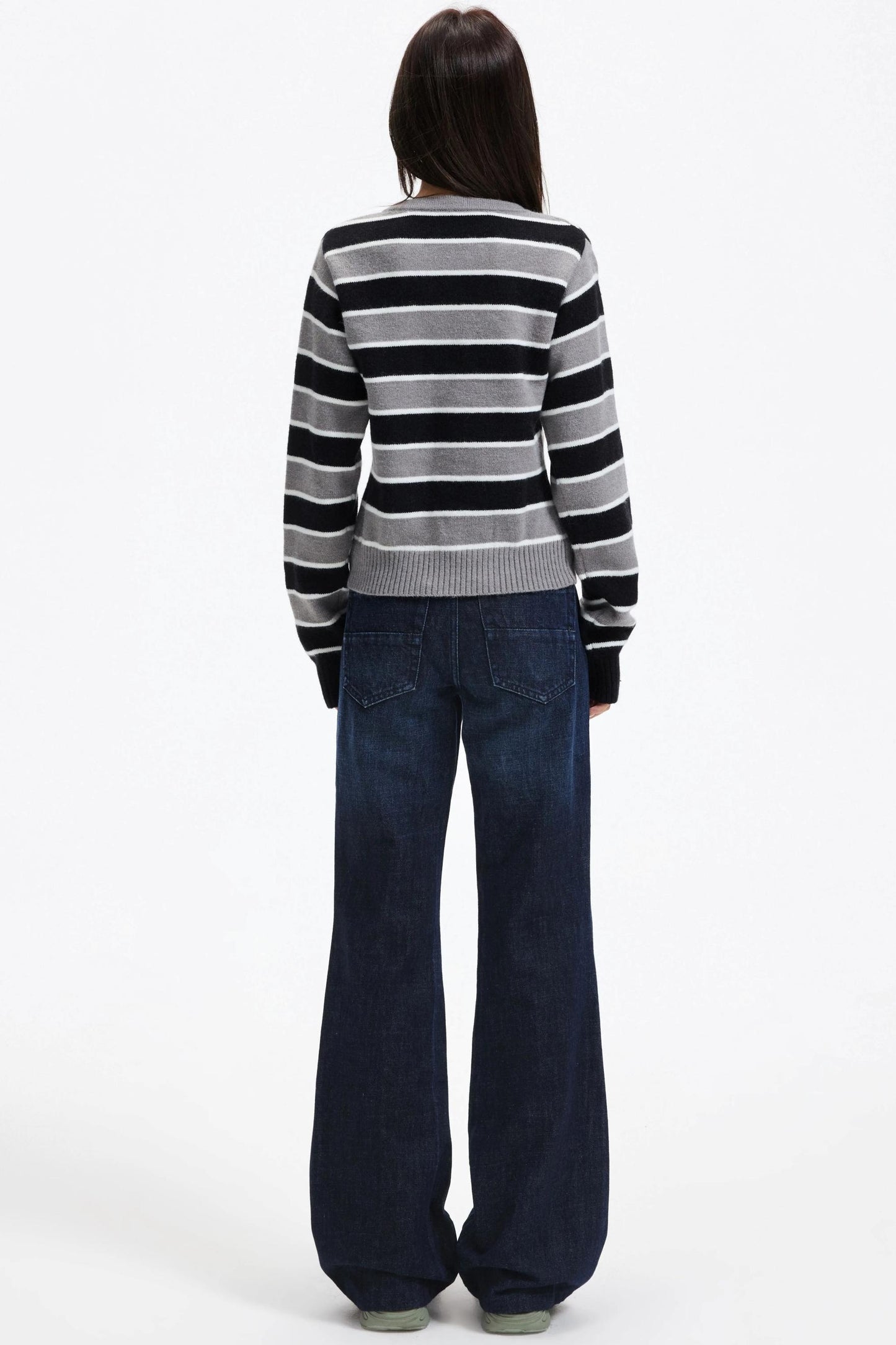 Retro Striped Knit Cardigan