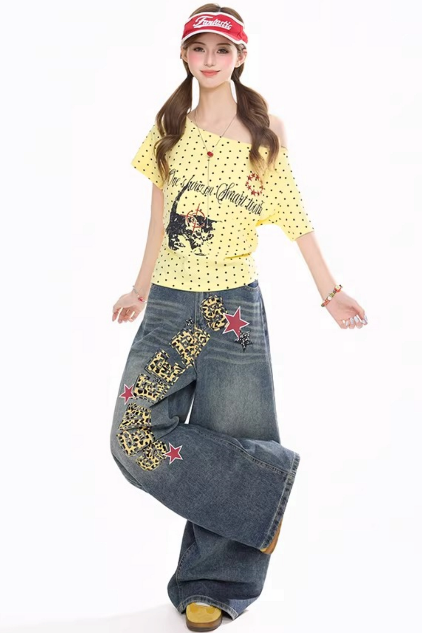 Retro Distressed Denim Pants