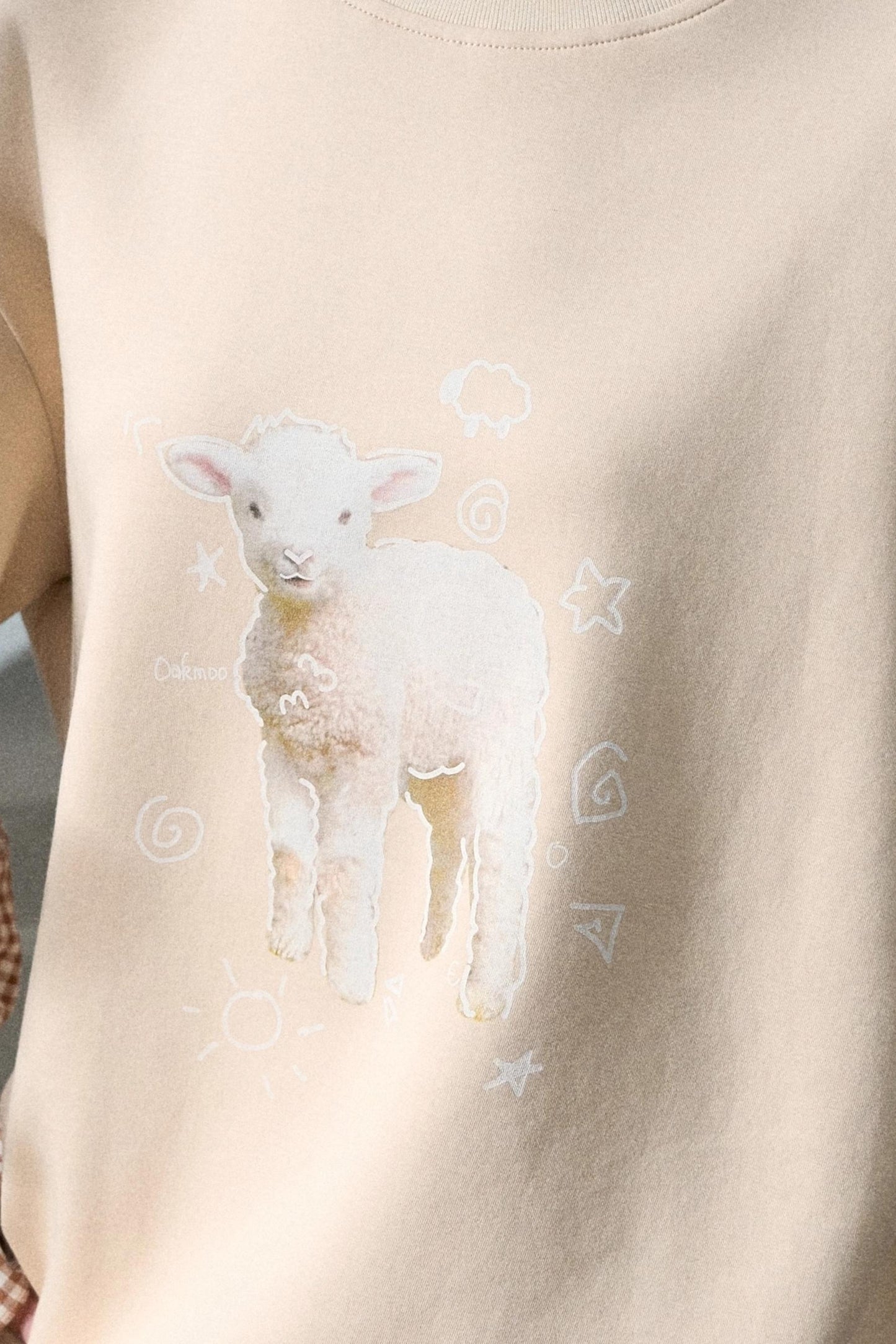 Lyocell Cotton Patchwork Plaid Sweatshirt