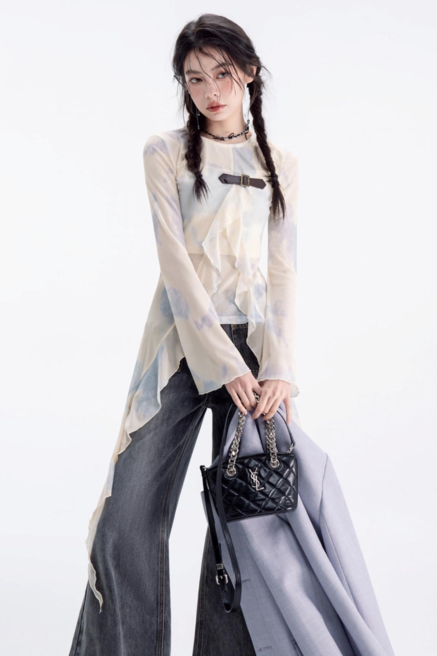 Pantalons en jean multi-poches gris crépuscule