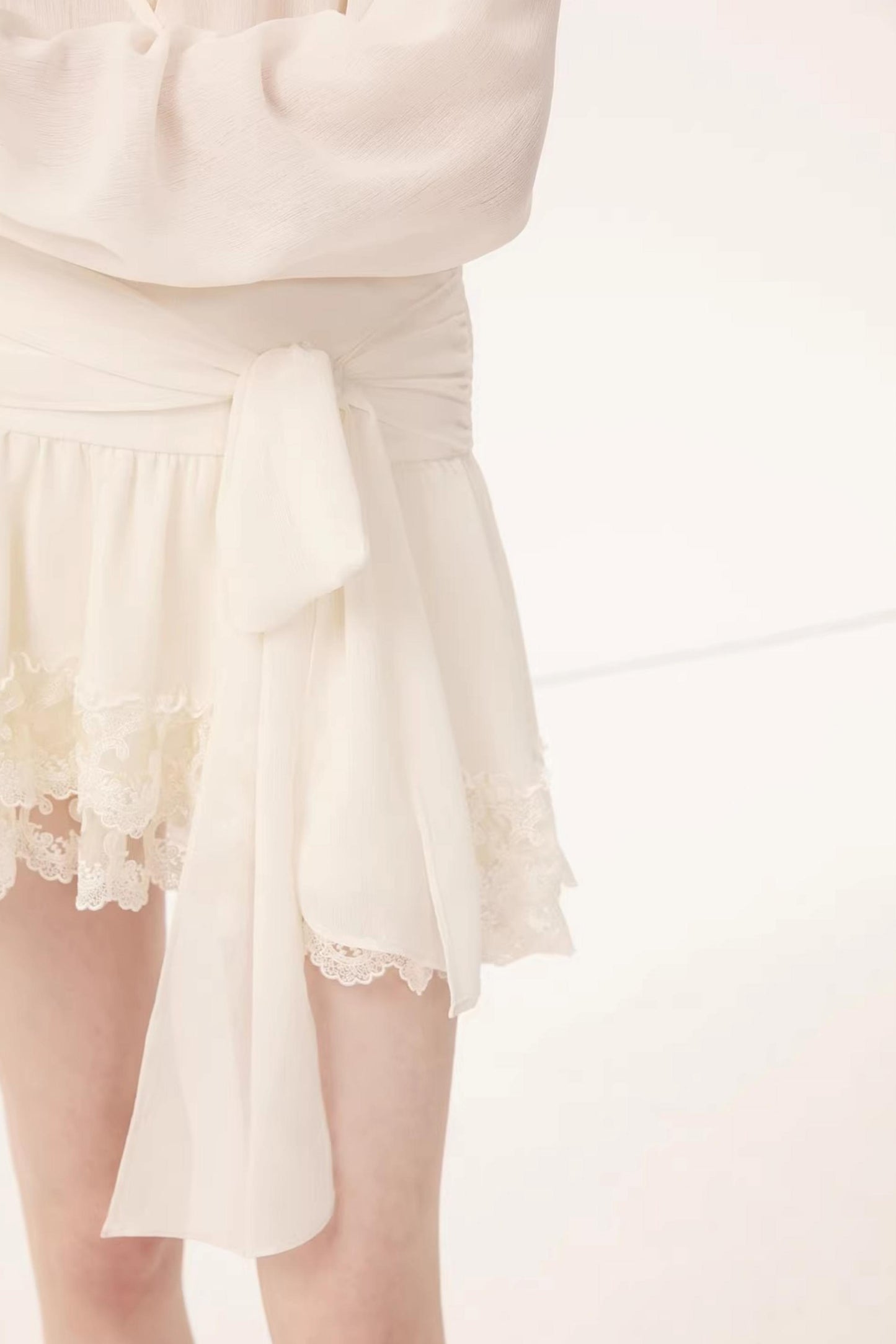 Chiffon Lace Paneled Dress