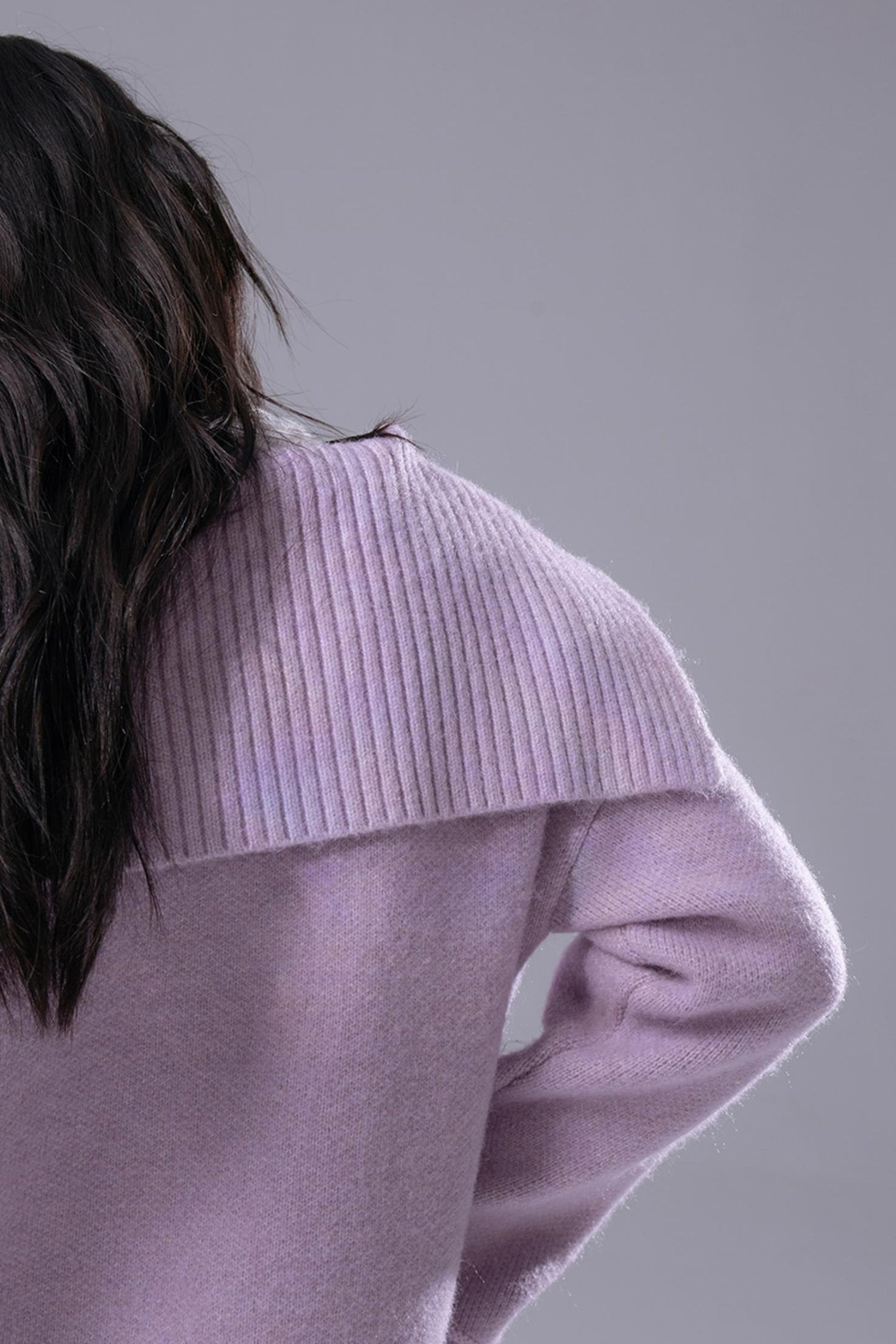 Ensemble de pull en jacquard violet raisin avec nœud