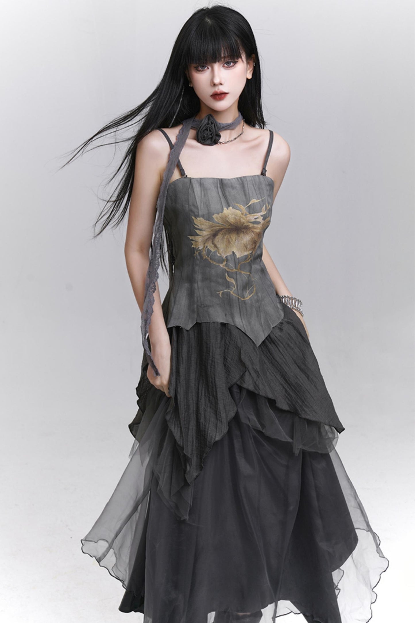 Summer Gray Halter Dress