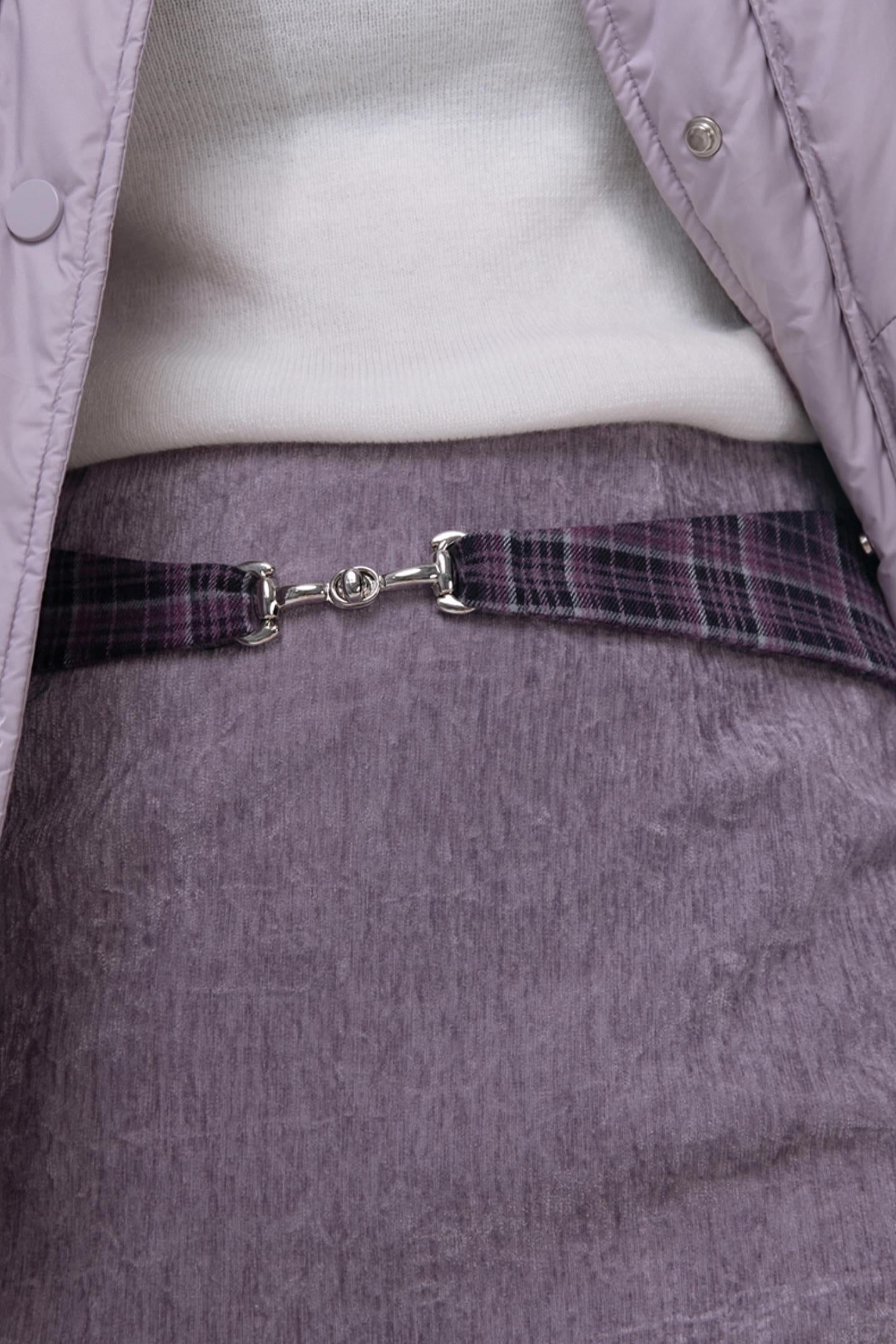 Purple Velvet Chenille Ruffled Skirt