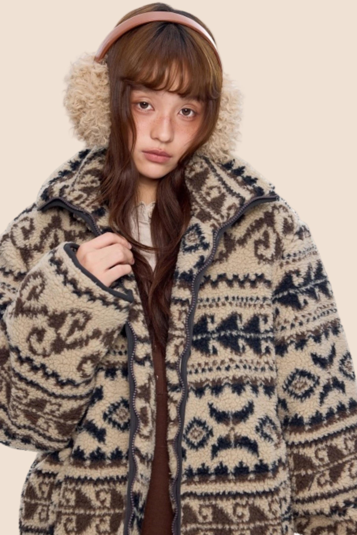 Ethnic Fleece Cotton Jacket