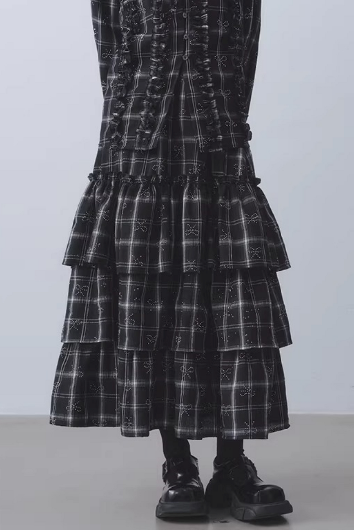 Starry Night Plaid Blouse Set