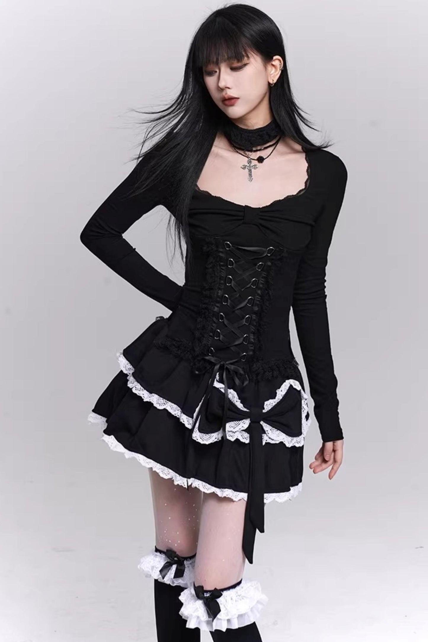 Black Puffy Cake Skirt