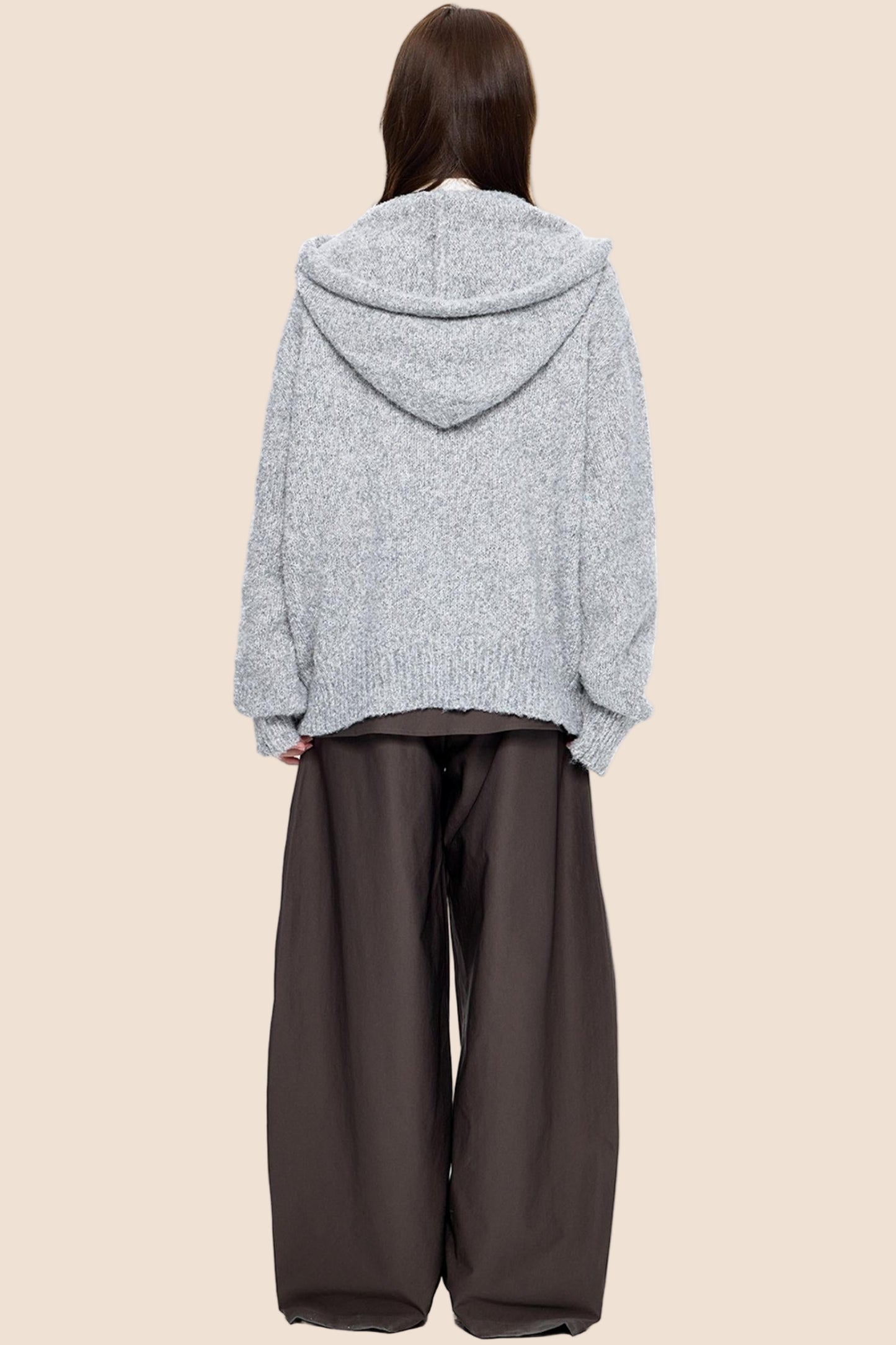 Hooded Knit Sweater Jacket