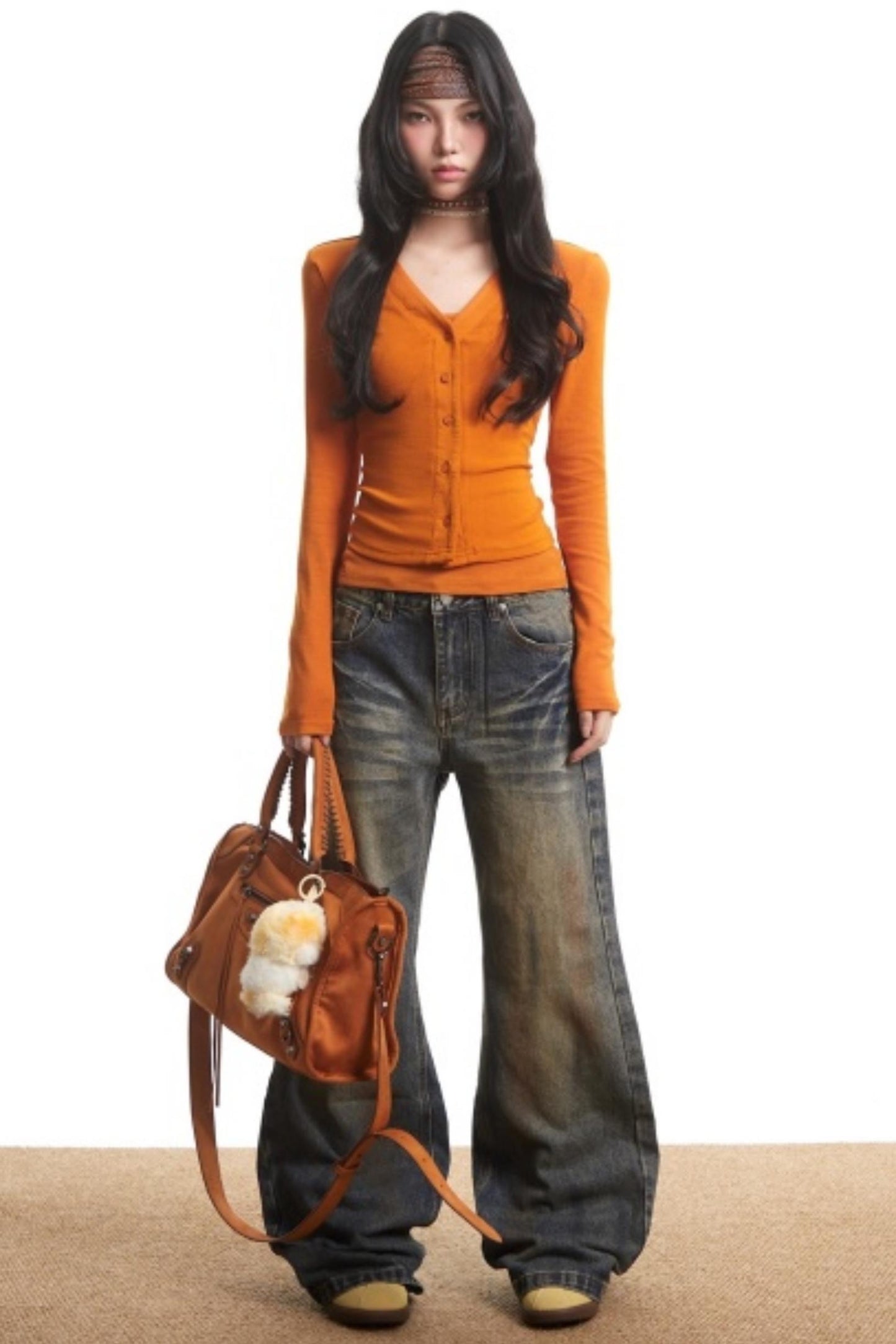 Pure Desire Orange Cardigan Top